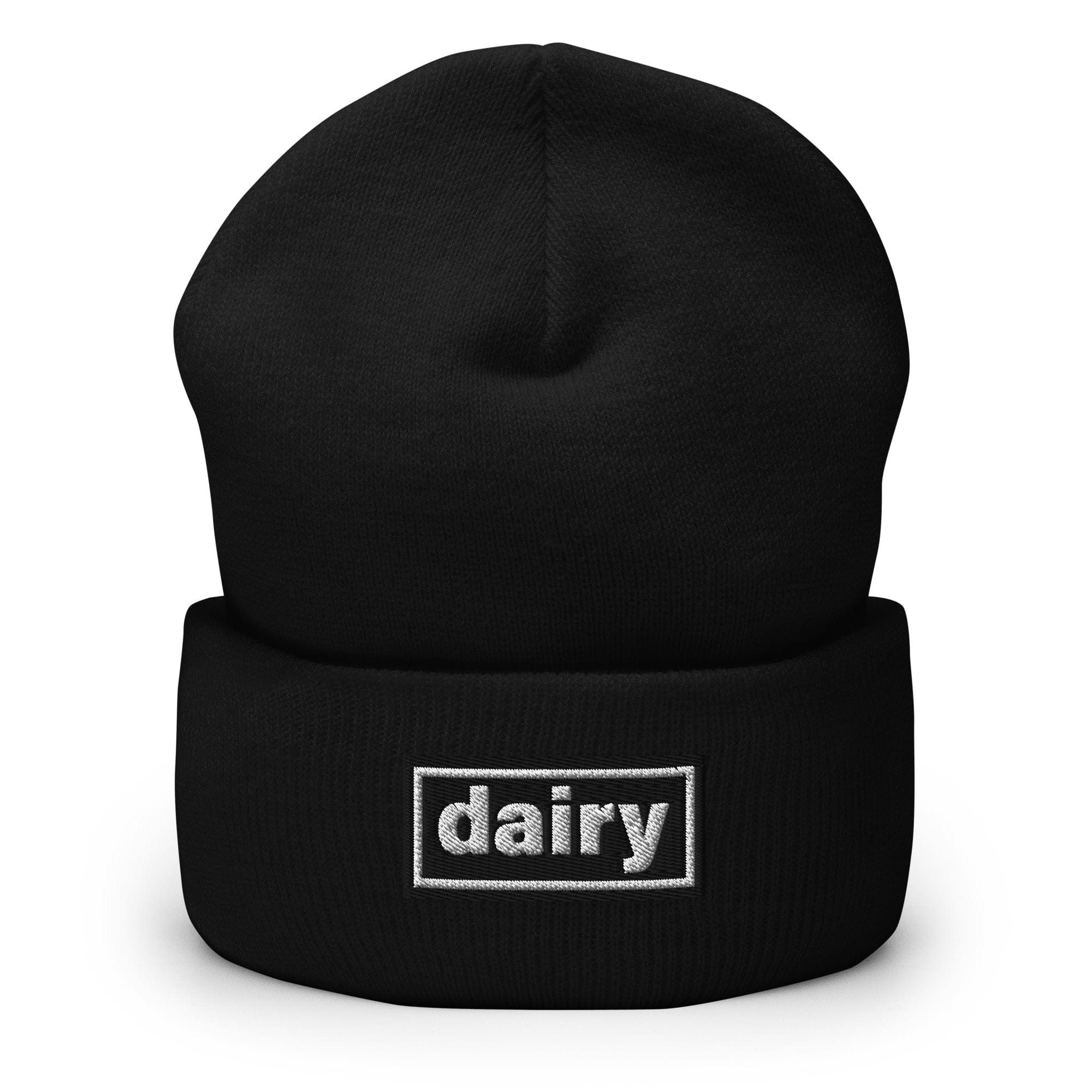 The Tractor Mugs Store Black OASIS Style 'Dairy' | Cuffed Beanie Quality Farmers Merch