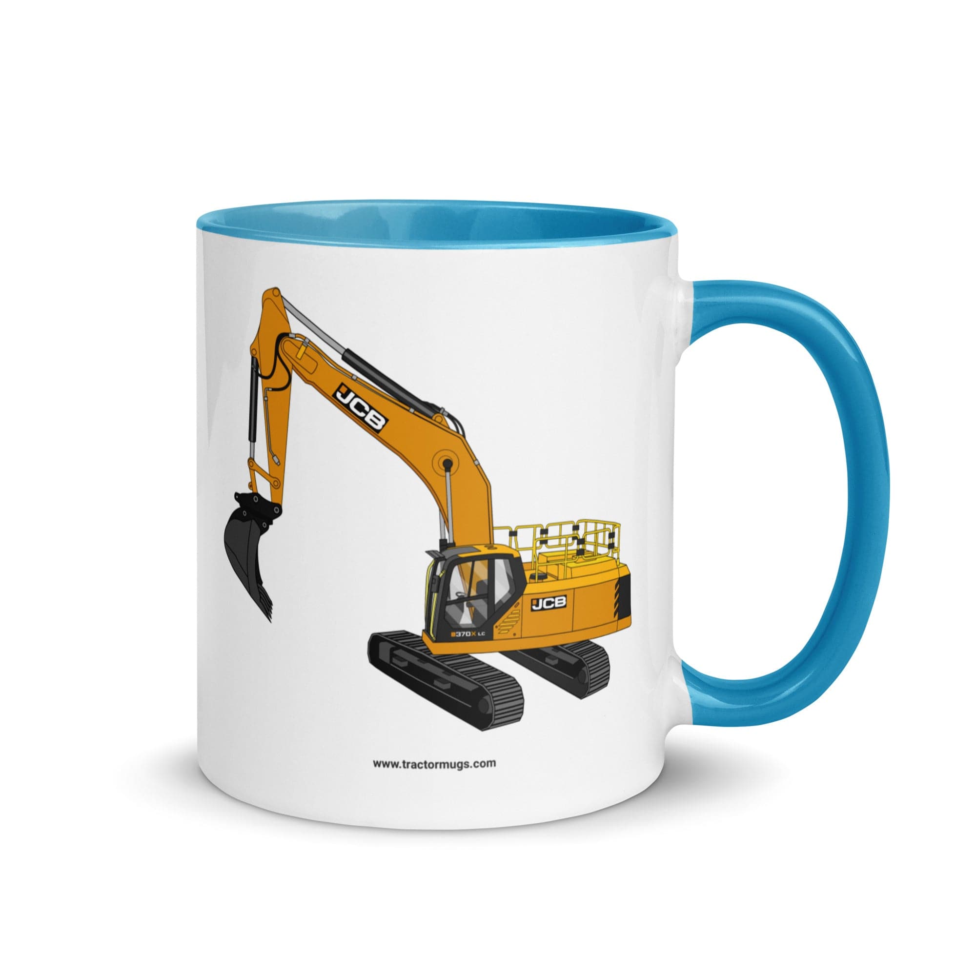 The Tractor Mugs Store Blue / 11 oz JCB 370 LC | Mug with Color Inside Quality Farmers Merch