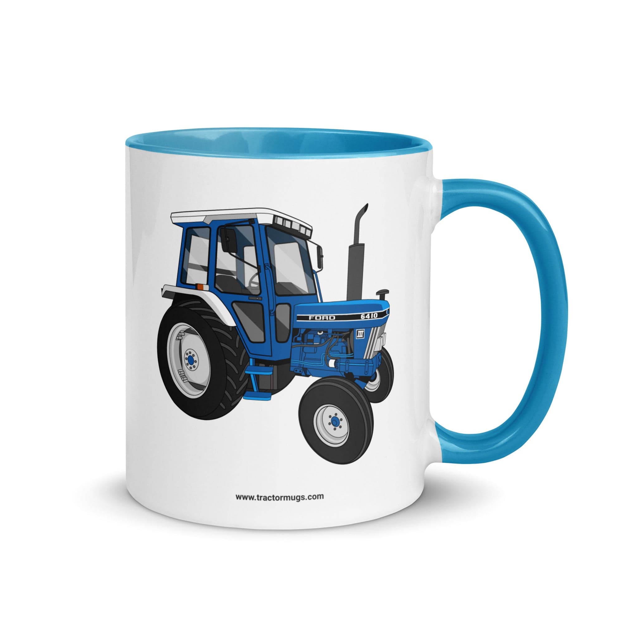 The Tractor Mugs Store Blue Ford 6410 2WD | Mug with Color Inside Quality Farmers Merch