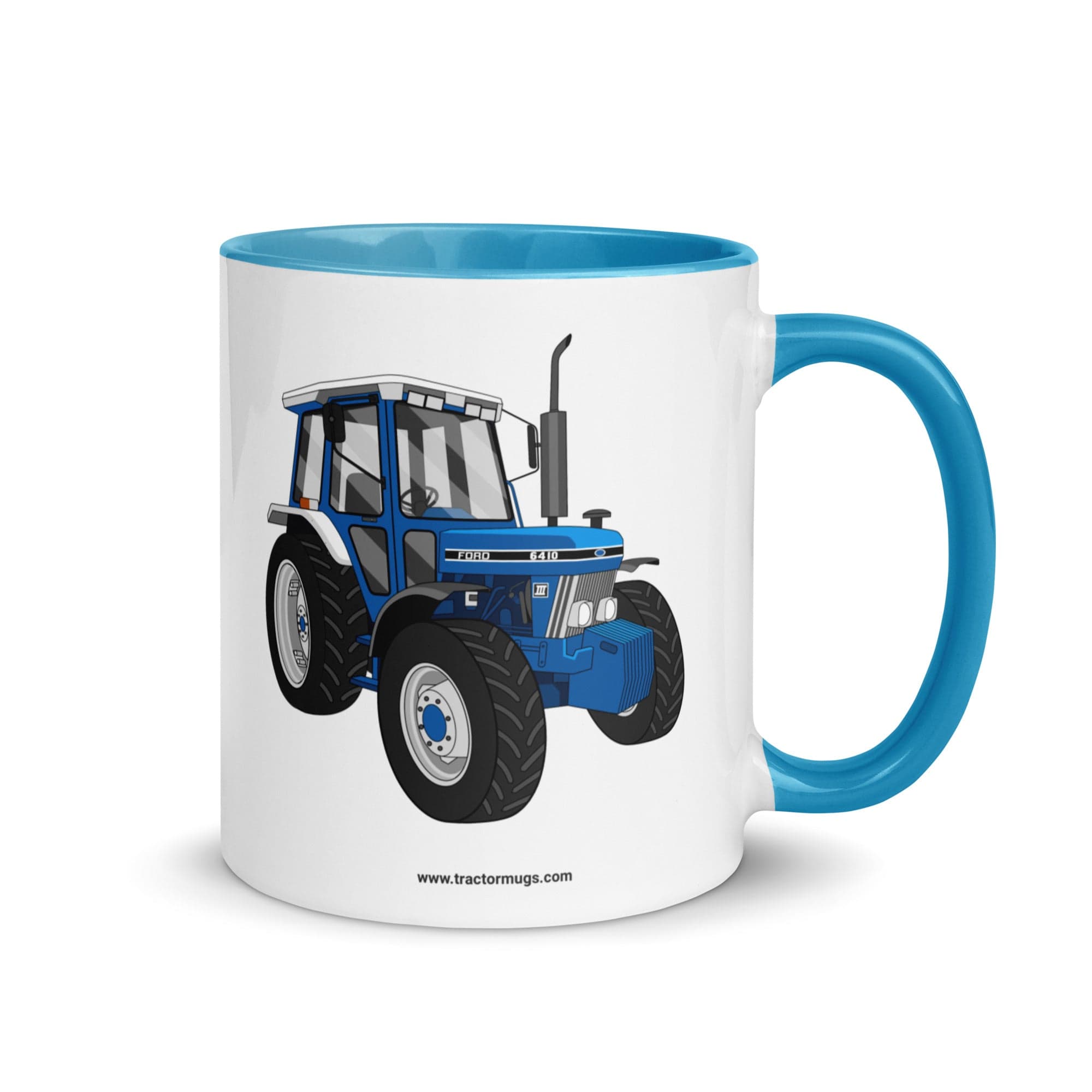 The Tractor Mugs Store Blue Ford 6410 4WD | Mug with Color Inside Quality Farmers Merch