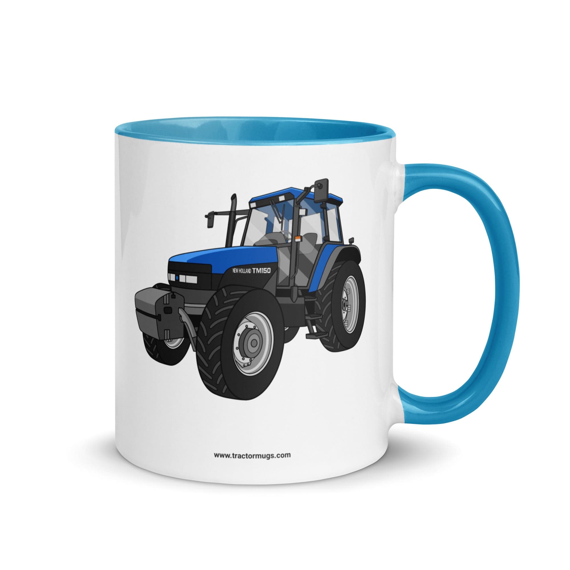 The Tractor Mugs Store Blue New Holland TM 150 Super Steer | Mug with Color Inside Quality Farmers Merch