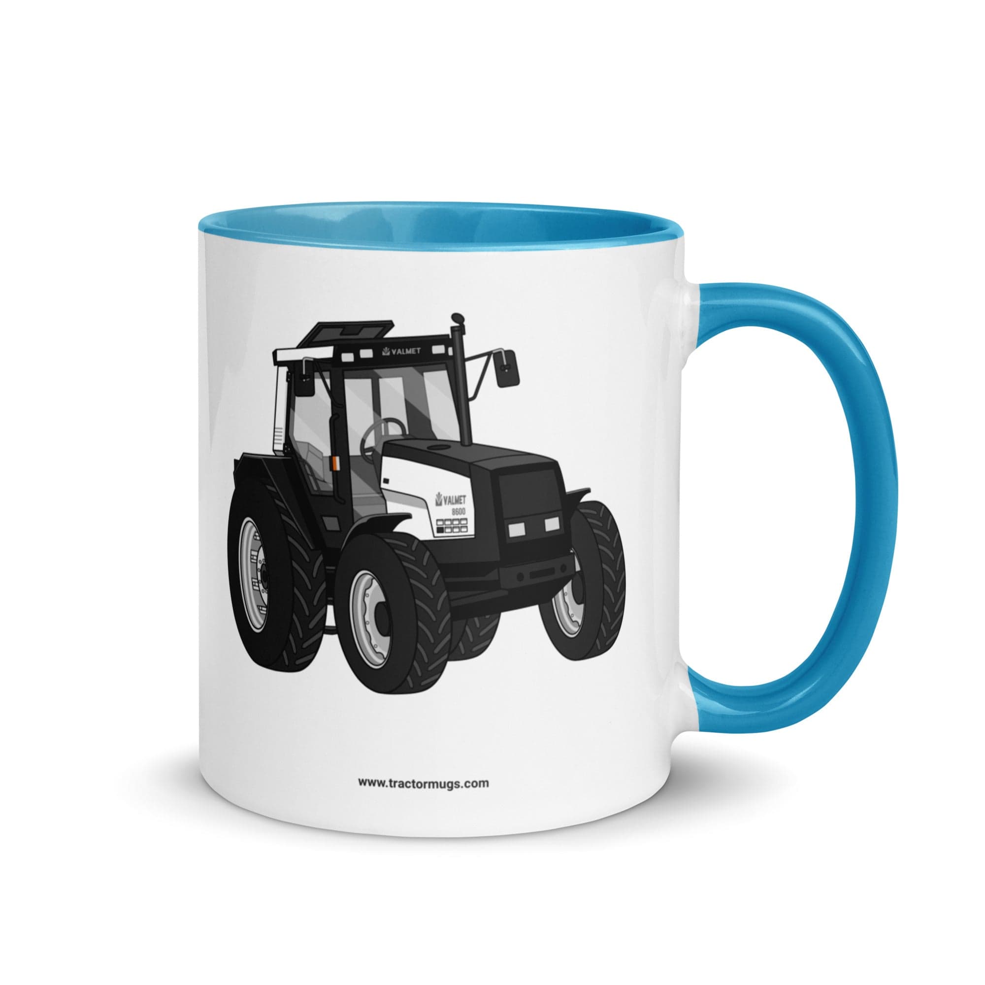 The Tractor Mugs Store Blue Valmet Mega 8600 | Mug with Color Inside Quality Farmers Merch