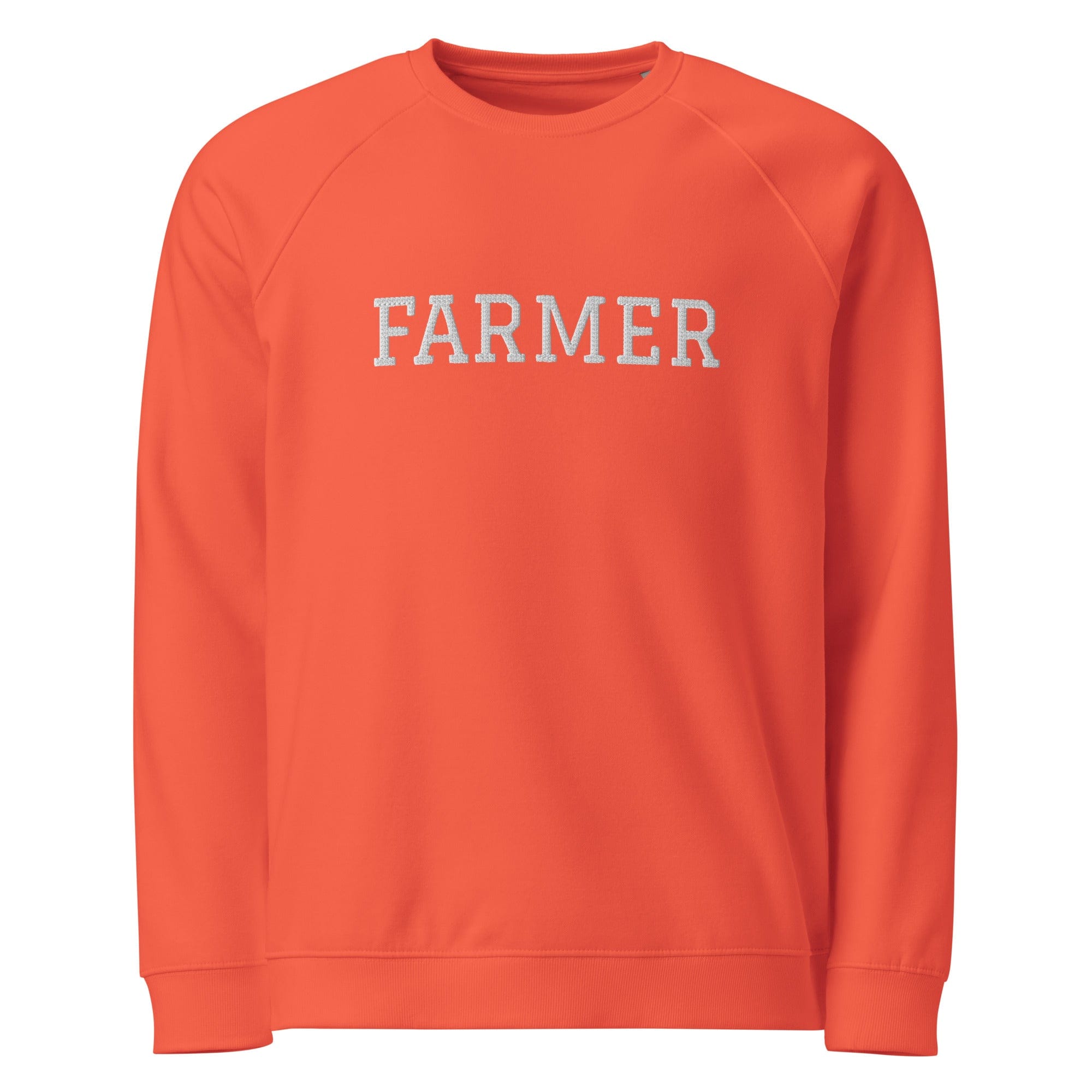 The Tractor Mugs Store Burnt Orange / XS FARMER Unisex | Organic Raglan Sweatshirt Quality Farmers Merch