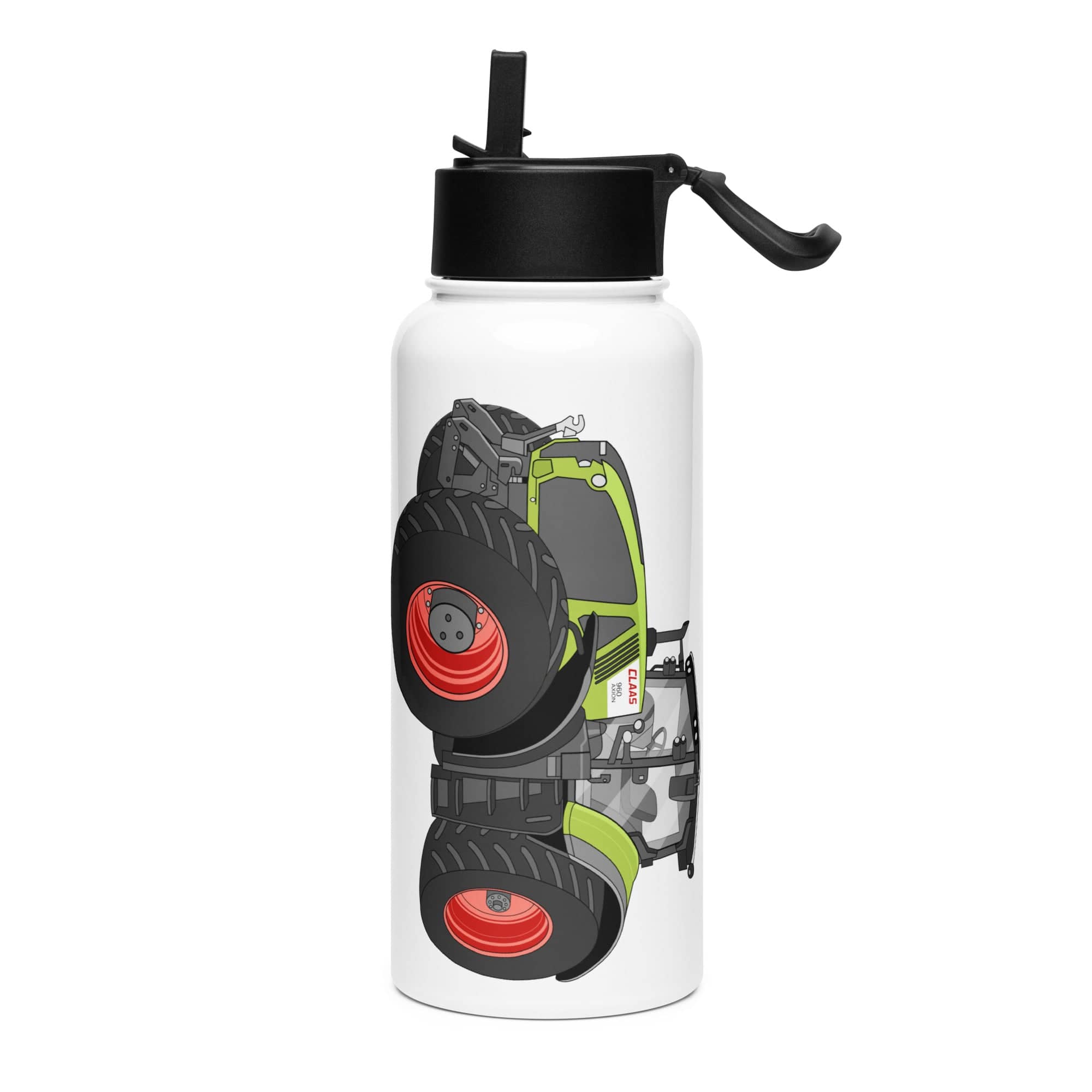 The Tractor Mugs Store Class Axion 960 | Stainless steel water bottle with a straw lid Quality Farmers Merch