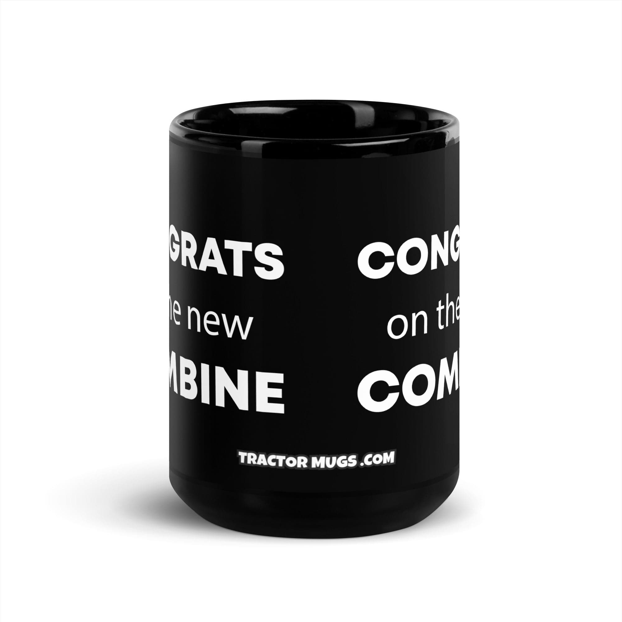 The Tractor Mugs Store Congrats On The New Combine | Black Glossy Mug Quality Farmers Merch