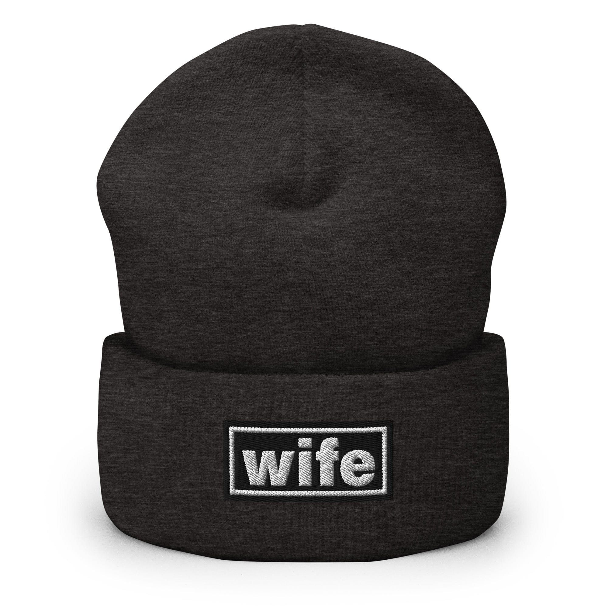 The Tractor Mugs Store Dark Grey OASIS Style 'Wife' | Cuffed Beanie Quality Farmers Merch
