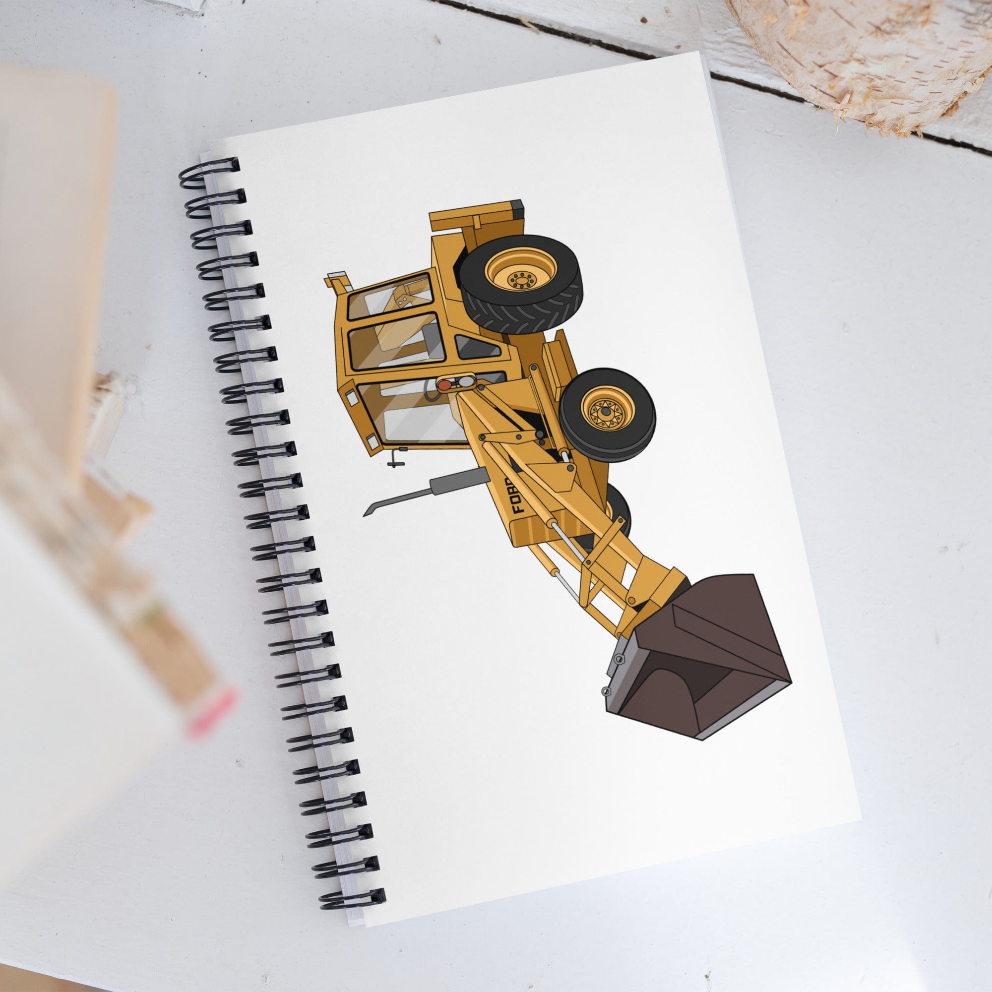 The Tractor Mugs Store Ford 550 Backhoe | Spiral notebook Quality Farmers Merch