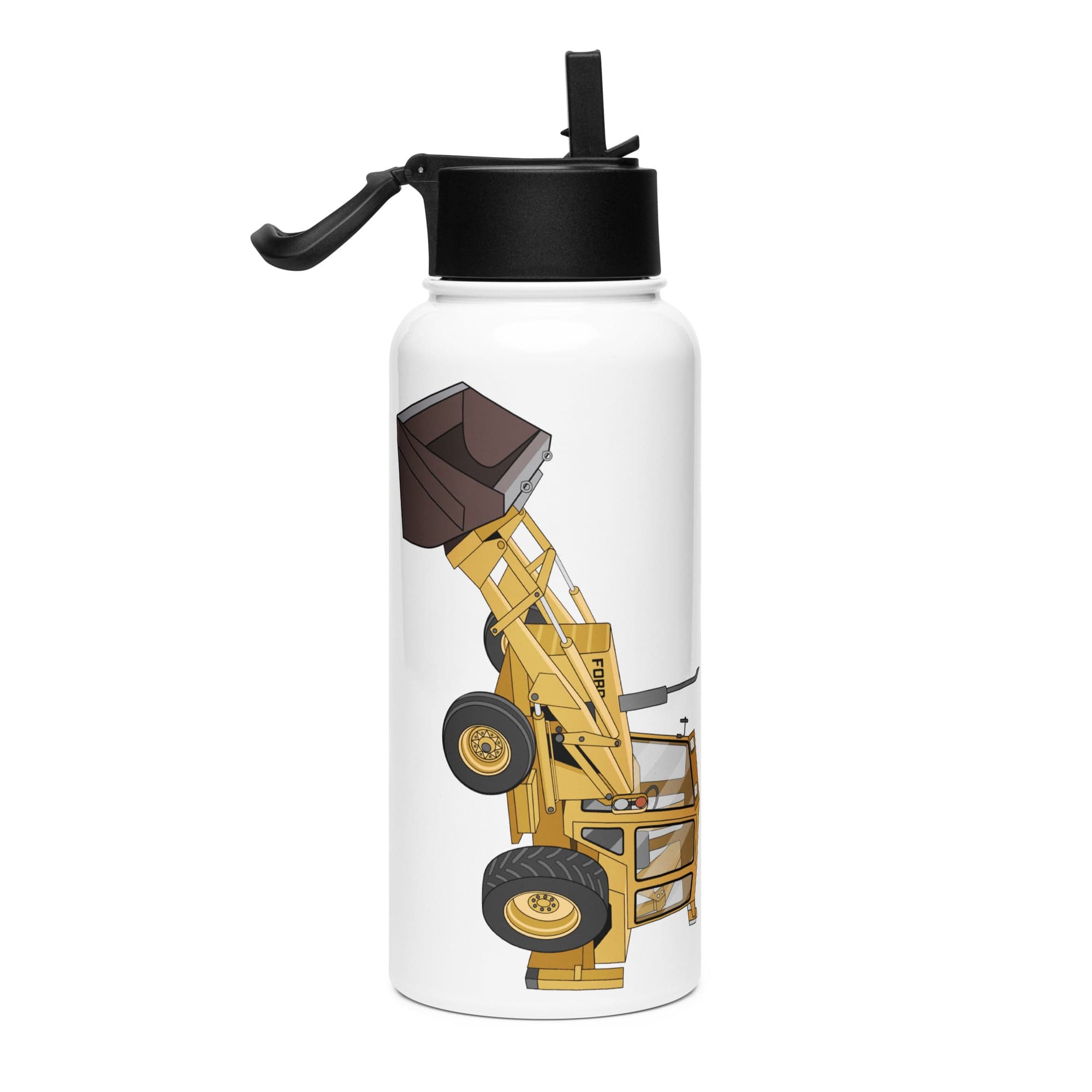 The Tractor Mugs Store Ford 550 Backhoe | Stainless Steel Water Bottle Quality Farmers Merch
