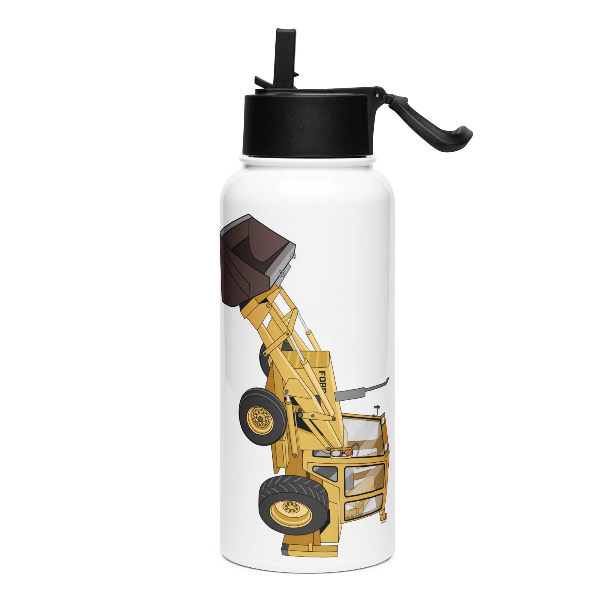 The Tractor Mugs Store Ford 550 Backhoe | Stainless Steel Water Bottle Quality Farmers Merch