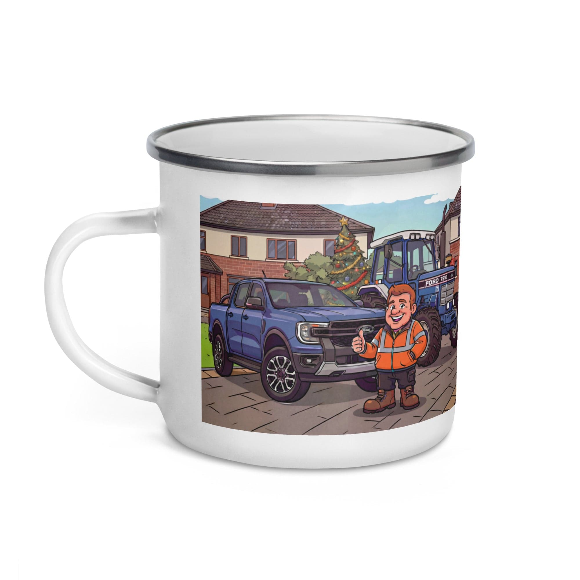 The Tractor Mugs Store Ford 7910 + Ranger Man | Enamel Mug Quality Farmers Merch