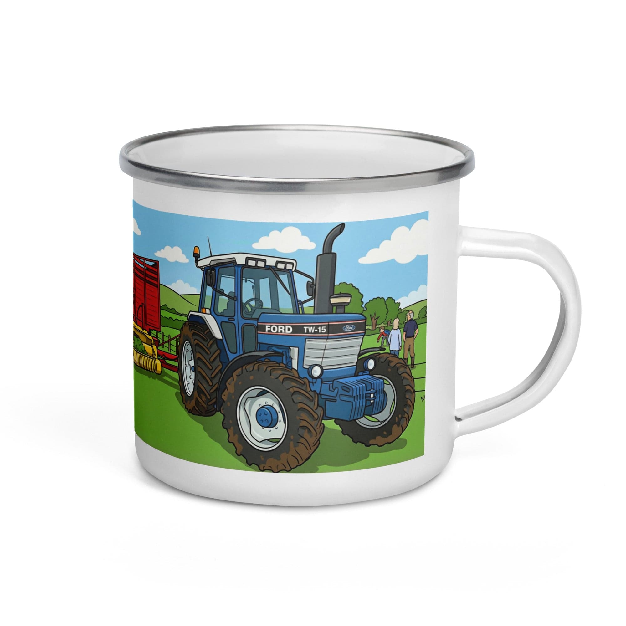 The Tractor Mugs Store Ford TW 15 + Silage Harvester | Enamel Mug Quality Farmers Merch