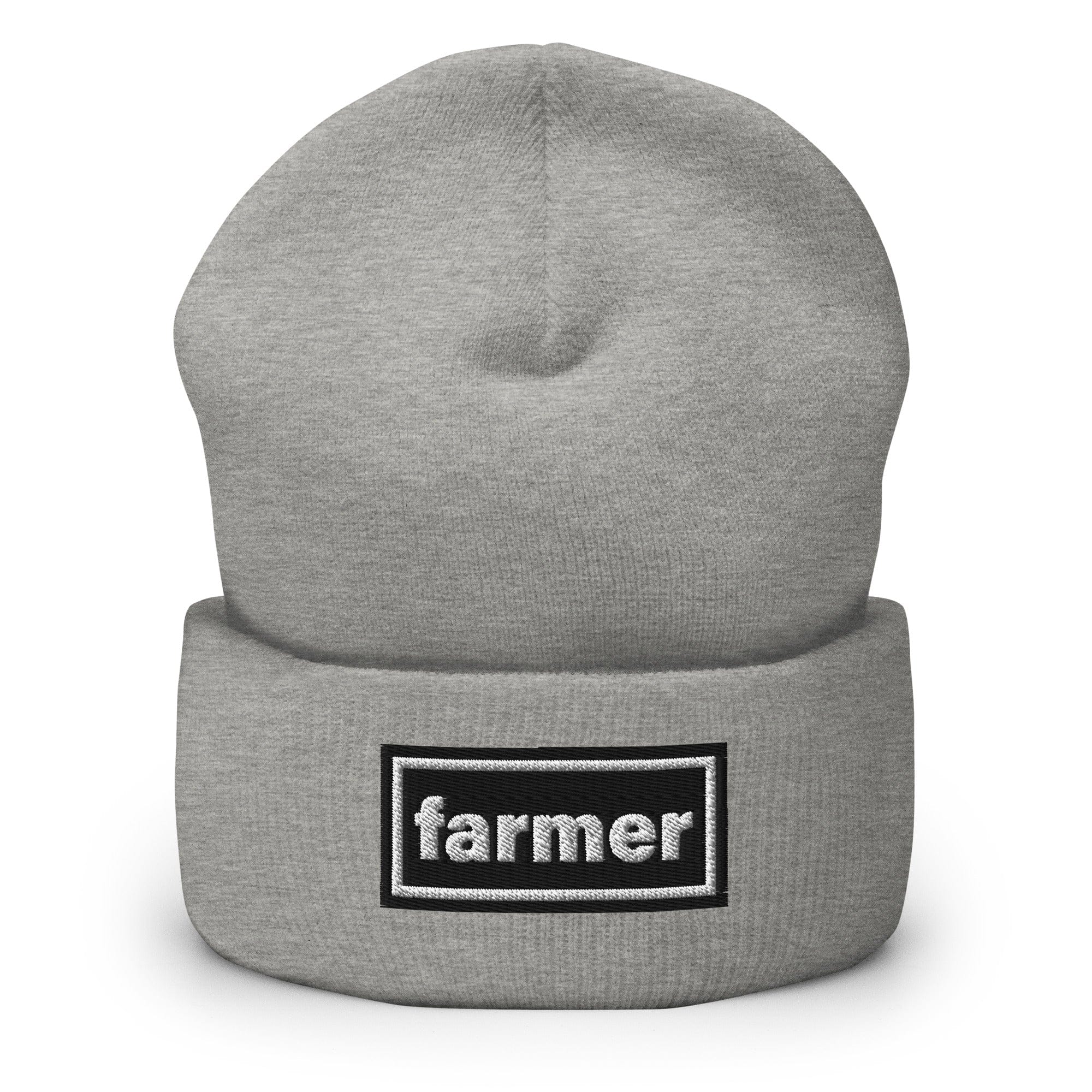 The Tractor Mugs Store Heather Grey OASIS Style 'farmer' | Cuffed Beanie Quality Farmers Merch