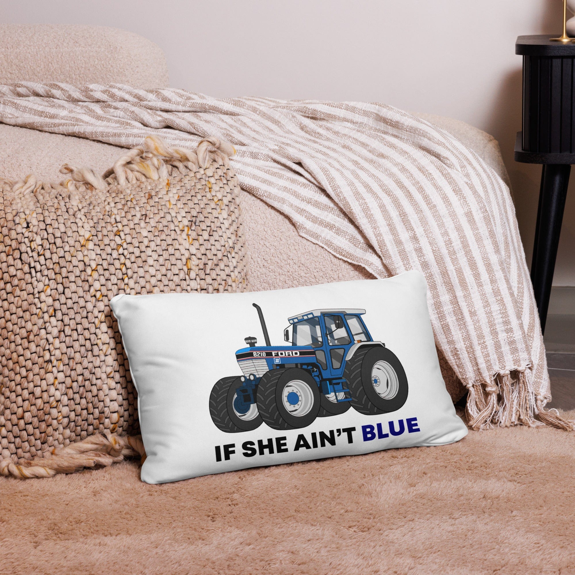The Tractor Mugs Store If She Ain't Blue | Pillow Case Quality Farmers Merch