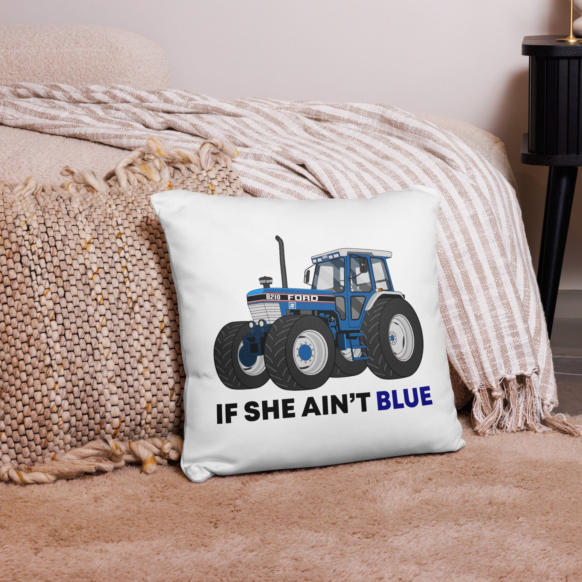 The Tractor Mugs Store If She Ain't Blue | Pillow Case Quality Farmers Merch