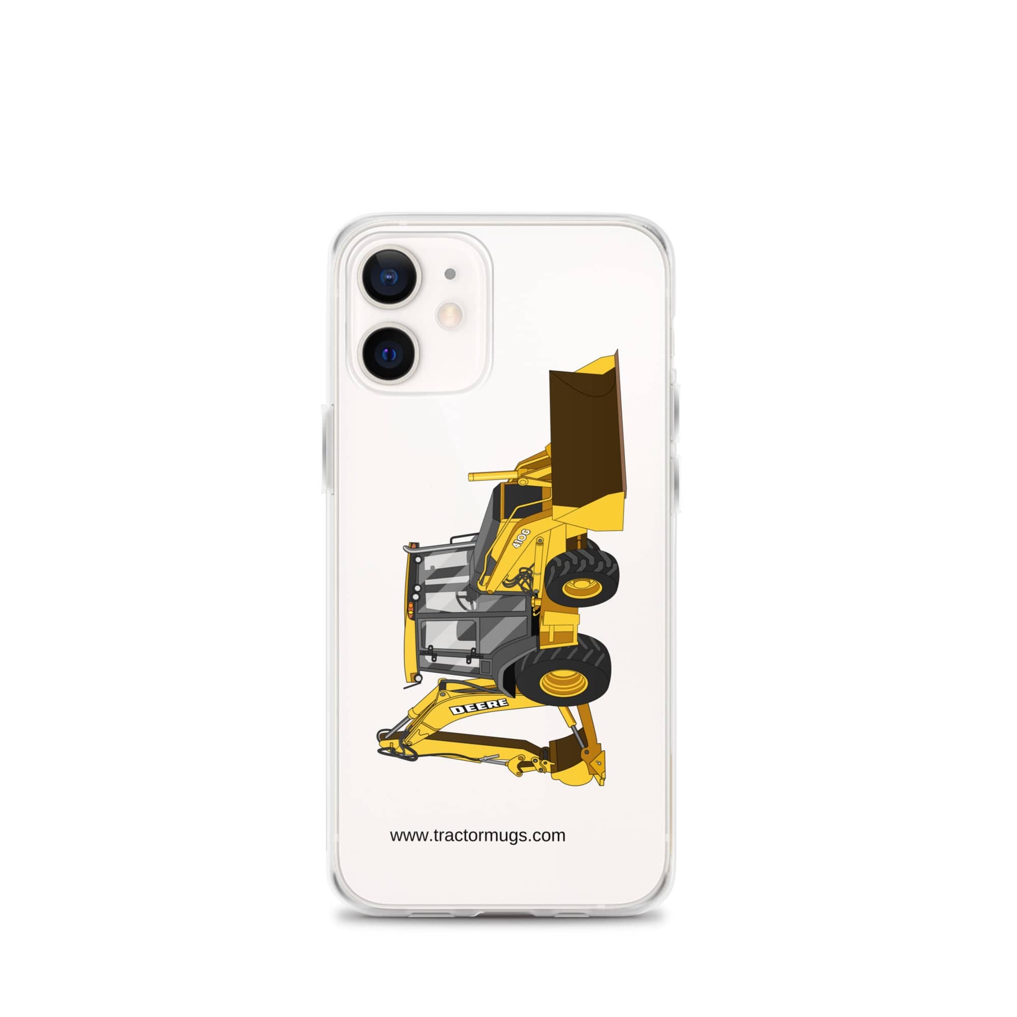 The Tractor Mugs Store iPhone 12 mini John Deere 410G Backhoe | Clear Case for iPhone® Quality Farmers Merch