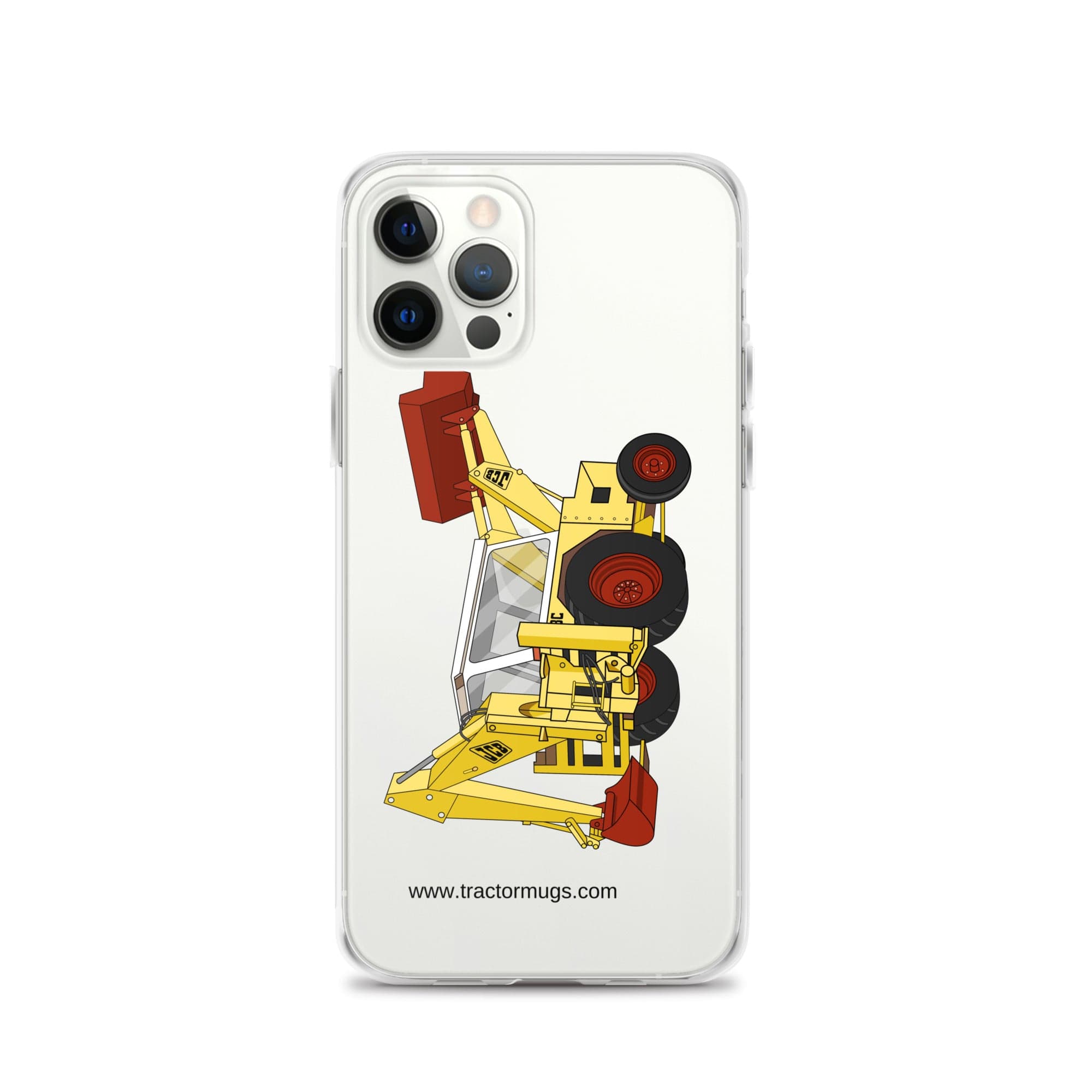 The Tractor Mugs Store iPhone 12 Pro JCB 3C II Backhoe | Clear Case for iPhone® Quality Farmers Merch