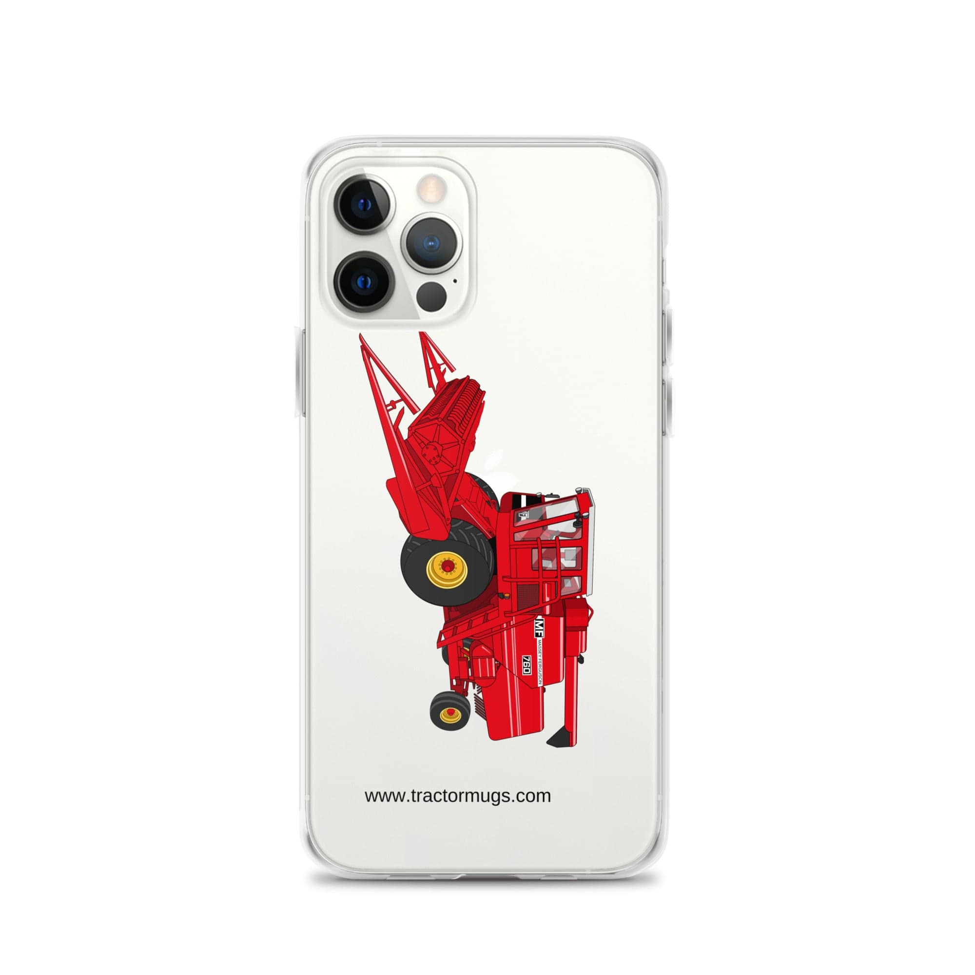 The Tractor Mugs Store iPhone 12 Pro Massey 760 Combine Harvester | Clear Case for iPhone® Quality Farmers Merch