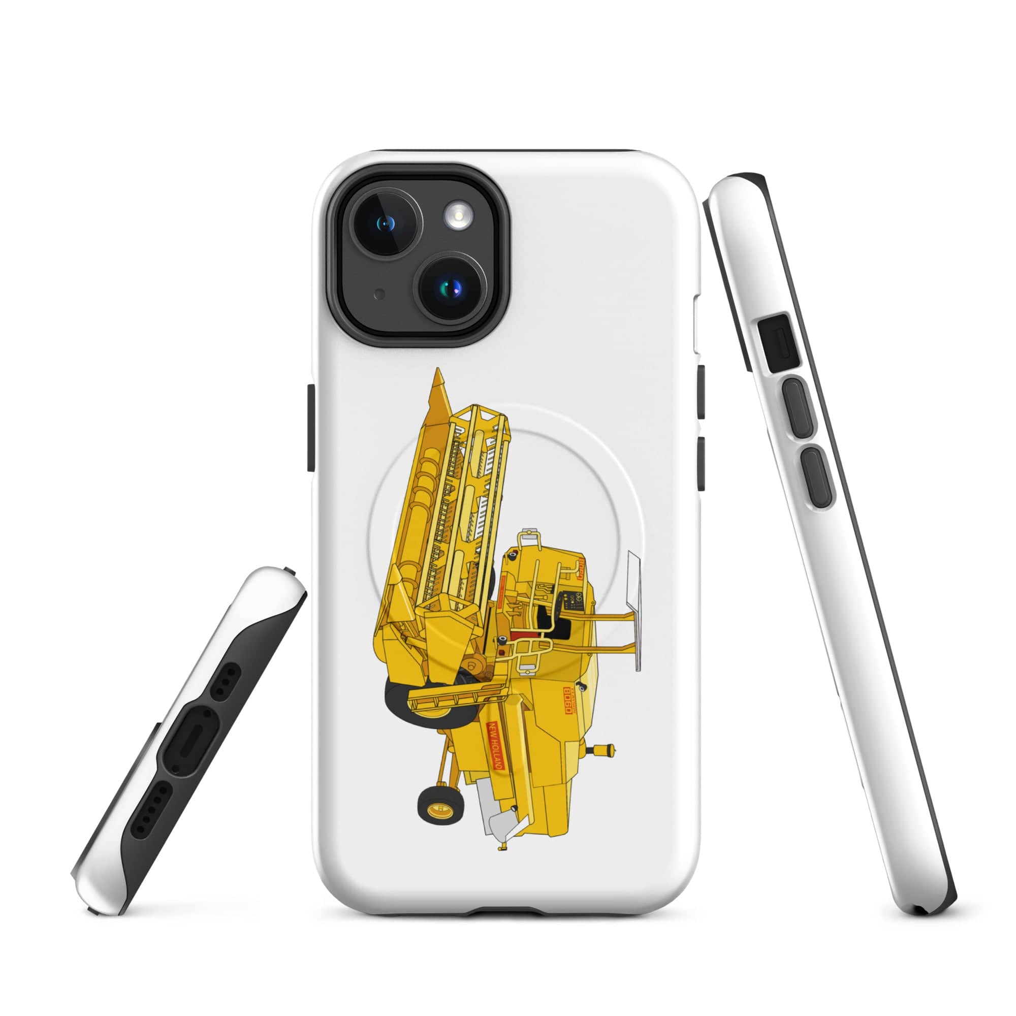 The Tractor Mugs Store iPhone 14 Clayson 8060 Combine Harvester | MagSafe® tough case for iPhone® Quality Farmers Merch