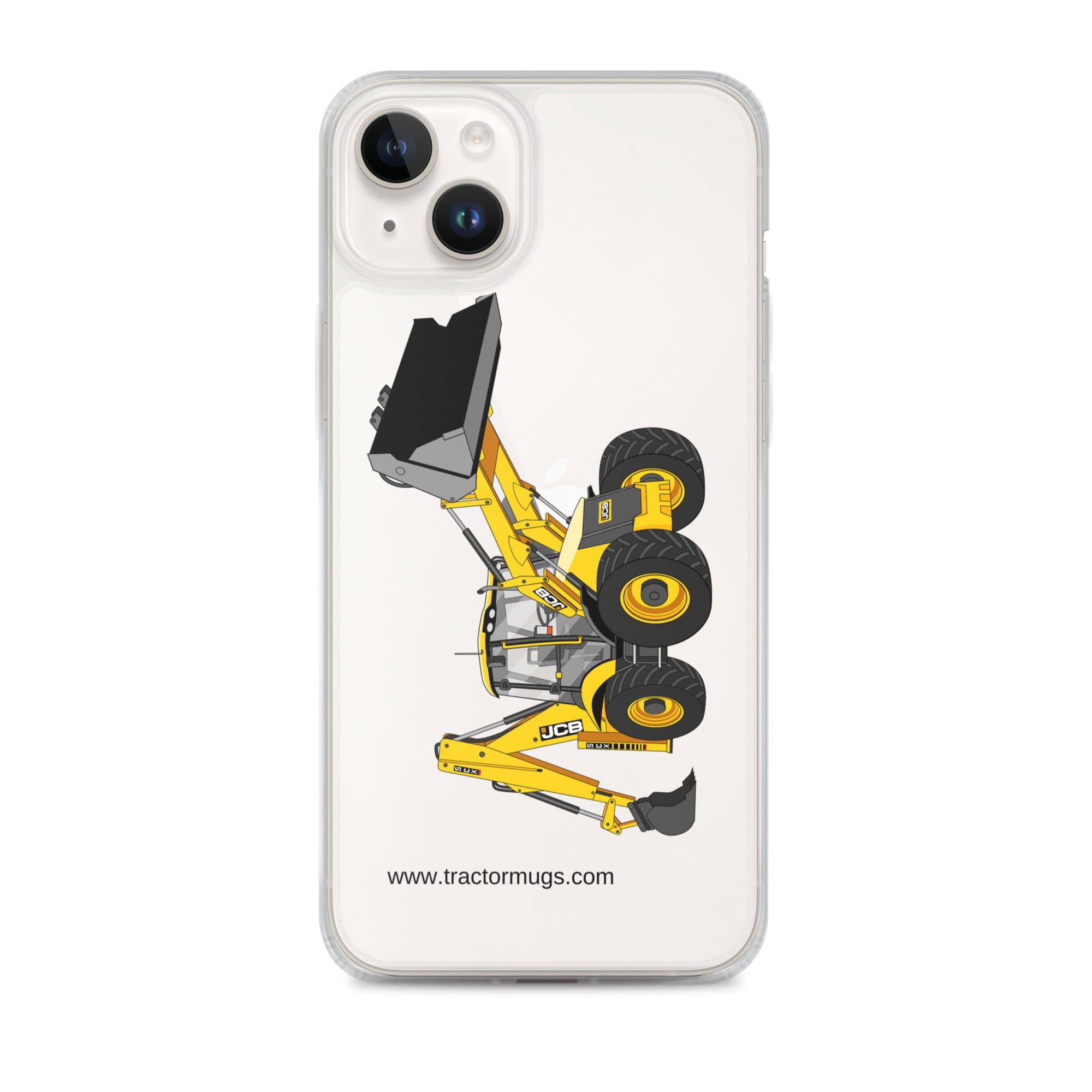 The Tractor Mugs Store iPhone 14 Plus JCB 5CX Backhoe | Clear Case for iPhone® Quality Farmers Merch