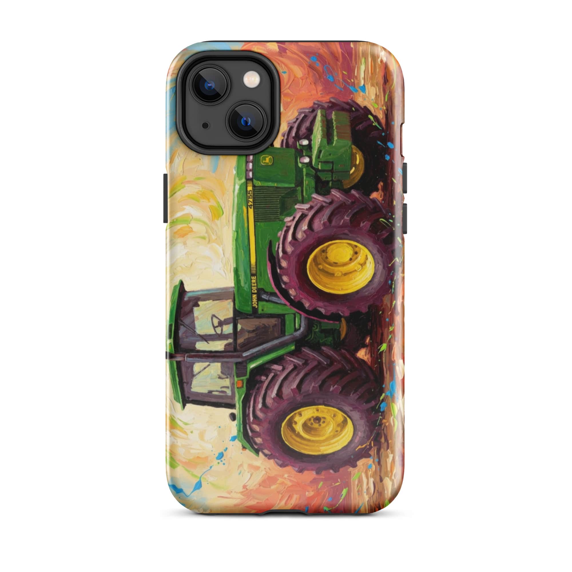 The Tractor Mugs Store iPhone 14 Plus John Deere 4755 Splash Art | Tough Case for iPhone® Quality Farmers Merch