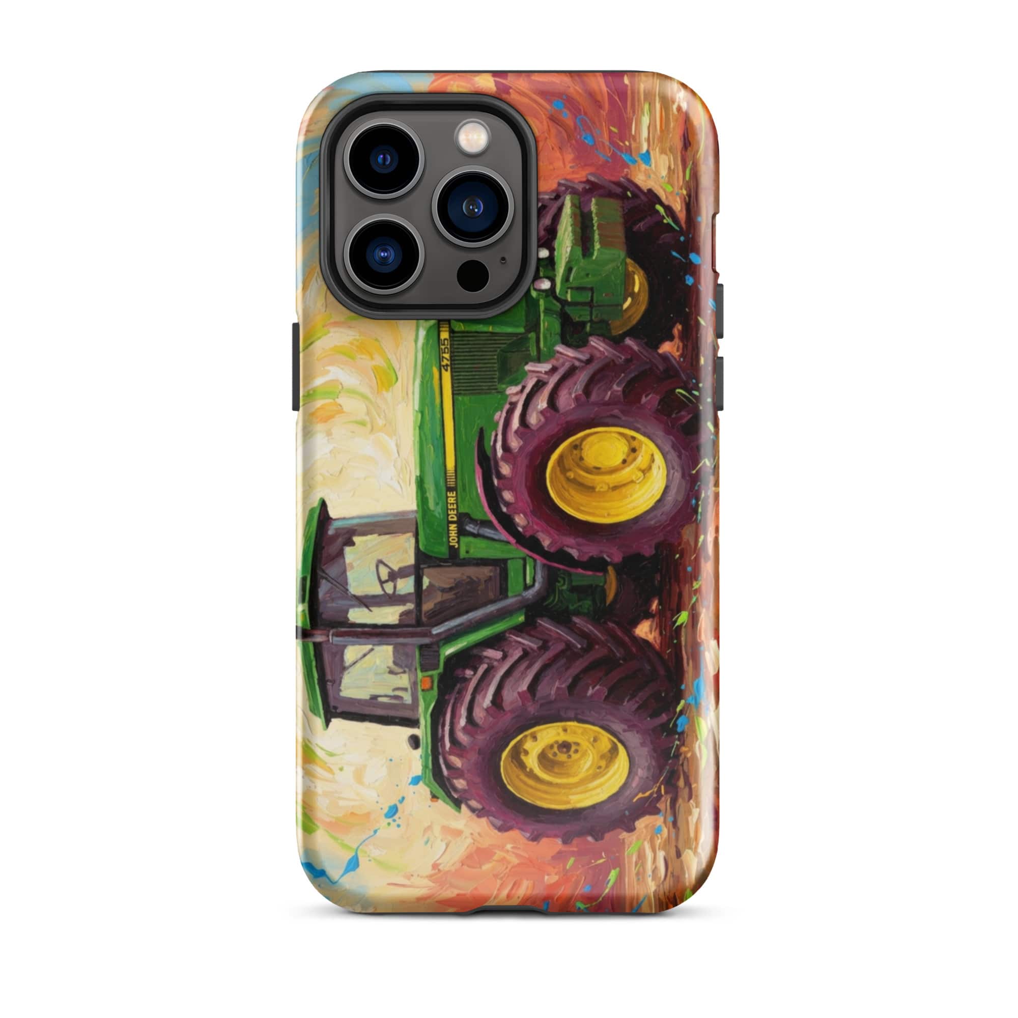 The Tractor Mugs Store iPhone 14 Pro Max John Deere 4755 Splash Art | Tough Case for iPhone® Quality Farmers Merch