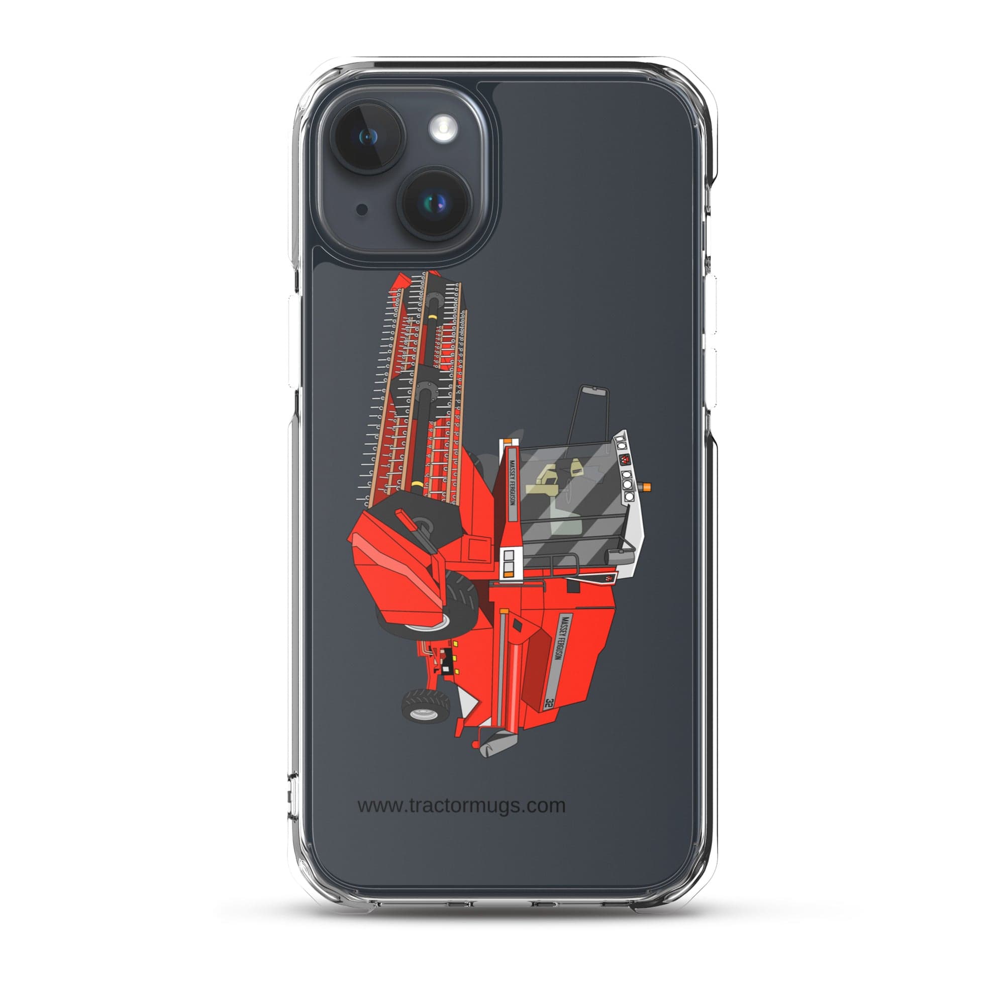 The Tractor Mugs Store iPhone 15 Plus 1994 Massey Ferguson 32 Combine Harvester | Clear Case for iPhone® Quality Farmers Merch