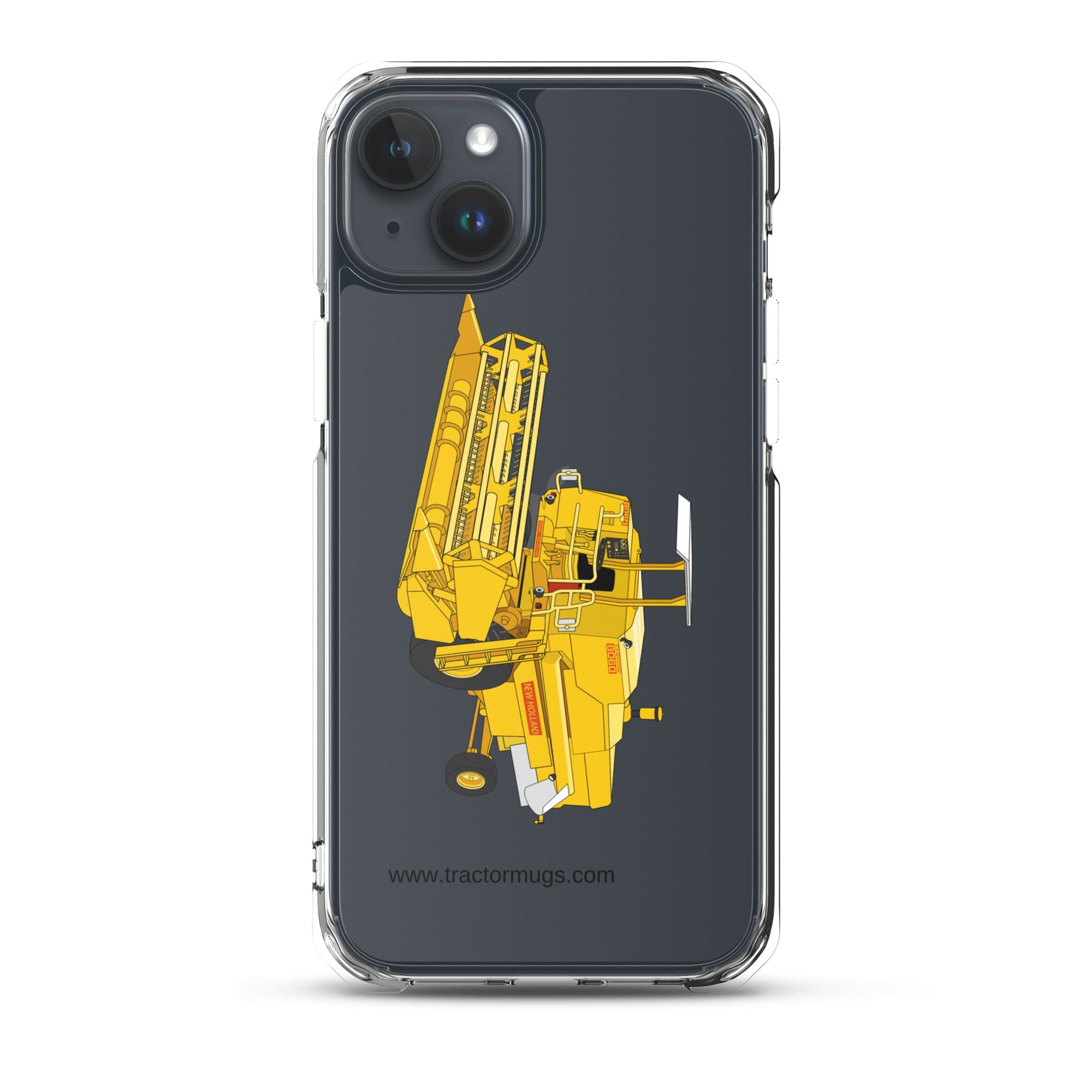 The Tractor Mugs Store iPhone 15 Plus Clayson 8060 Combine Harvester | Clear Case for iPhone® Quality Farmers Merch