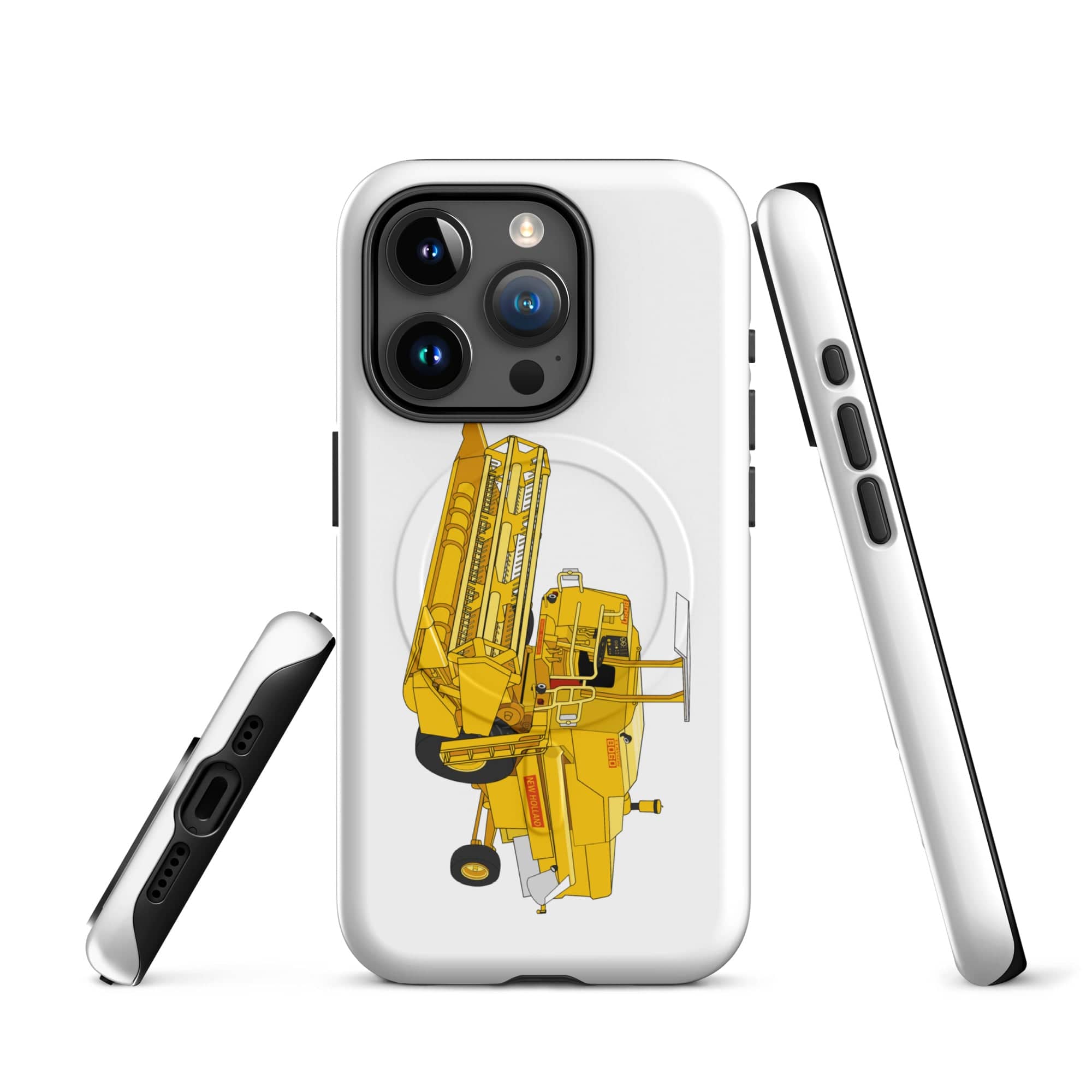 The Tractor Mugs Store iPhone 15 Pro Clayson 8060 Combine Harvester | MagSafe® tough case for iPhone® Quality Farmers Merch