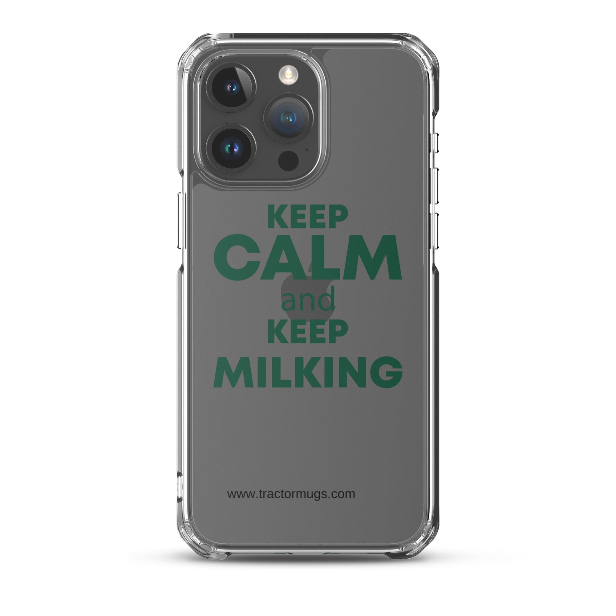 The Tractor Mugs Store iPhone 15 Pro Max KEEP CALM and KEEP MILKING | Clear Case for iPhone® Quality Farmers Merch