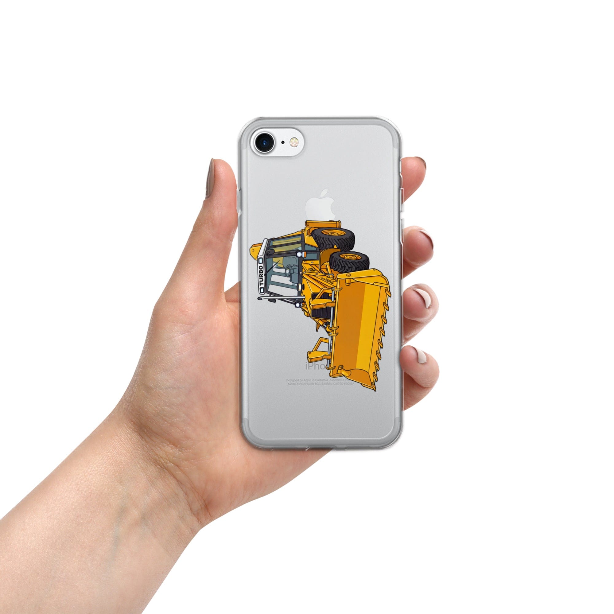 The Tractor Mugs Store iPhone 7/8 JCB Grey Cab TURBO | Clear Case for iPhone® Quality Farmers Merch