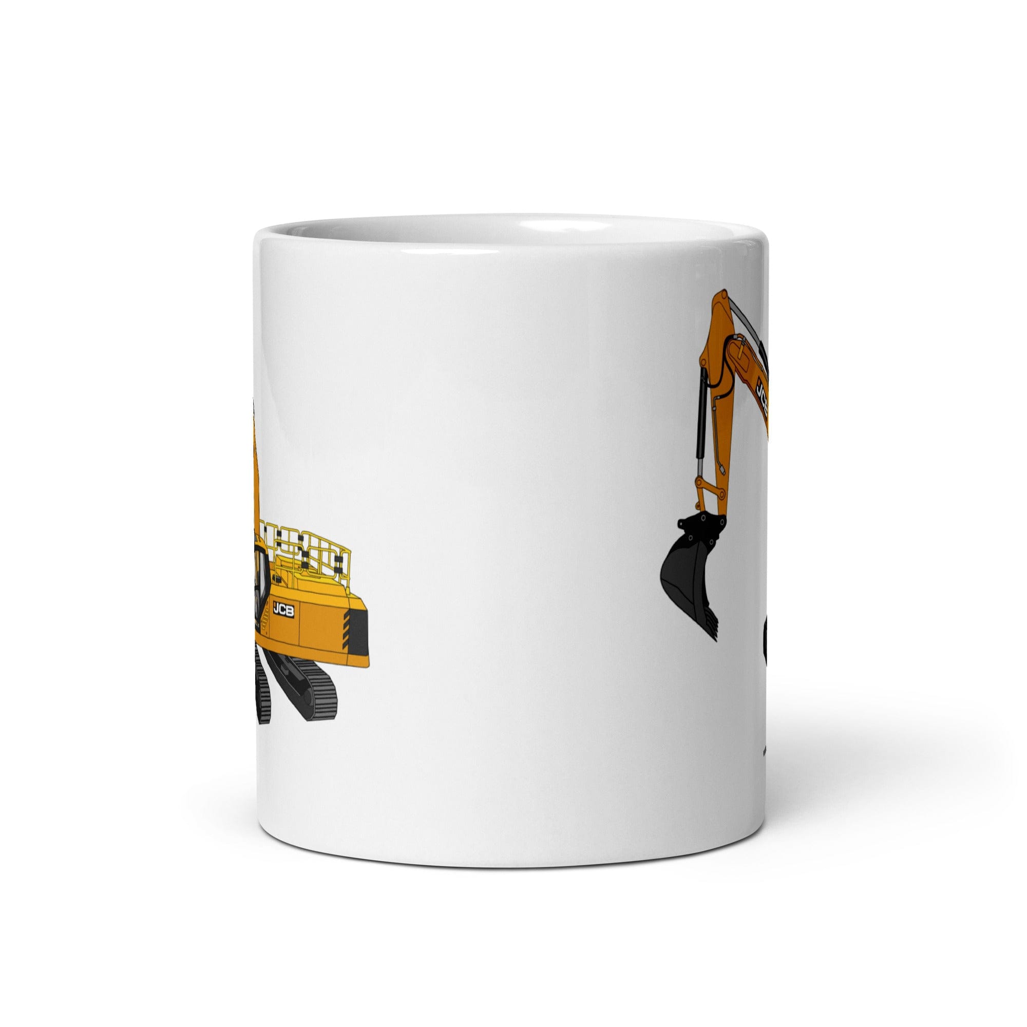 The Tractor Mugs Store JCB 370 LC | White glossy mug Quality Farmers Merch