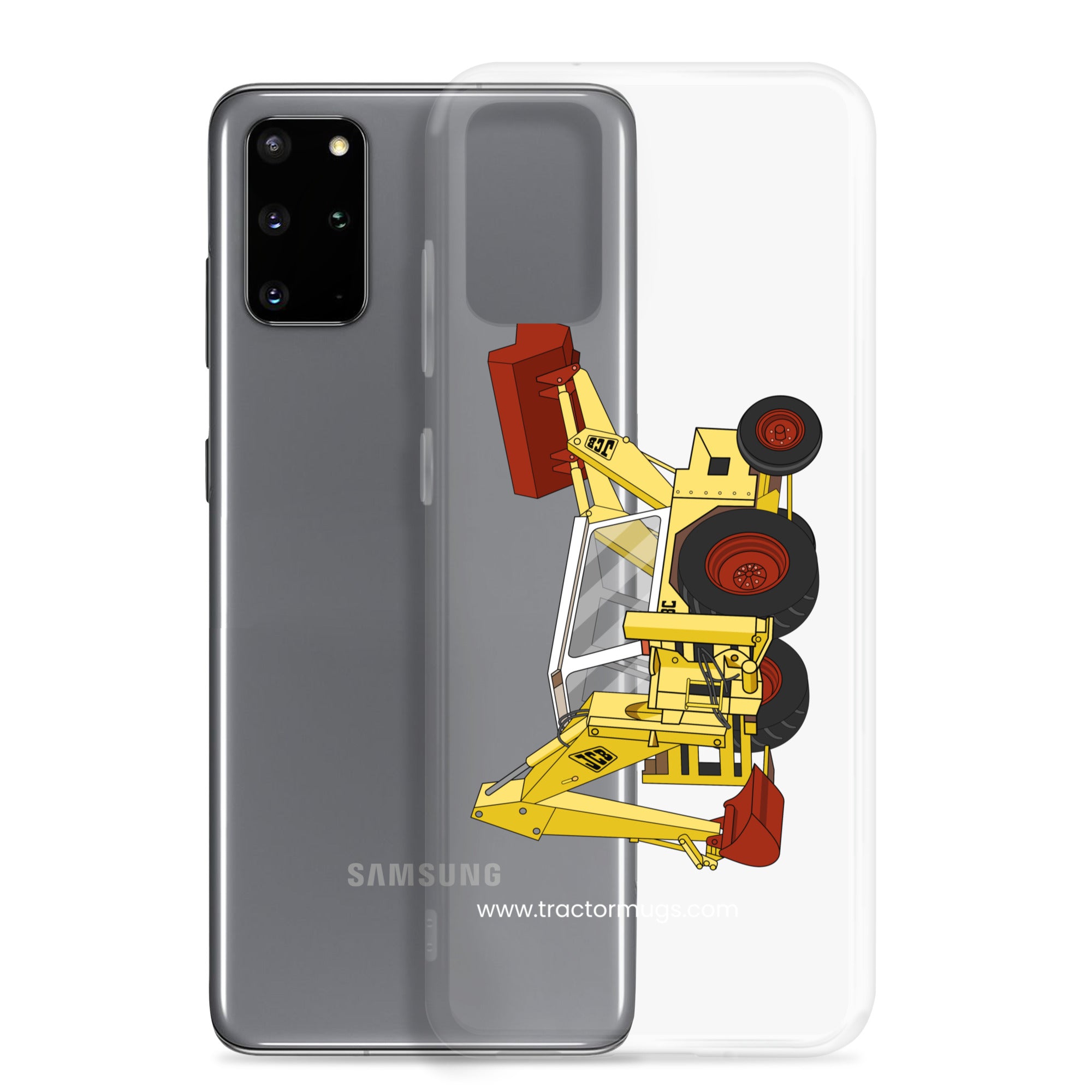 The Tractor Mugs Store JCB 3C II Backhoe | Clear Case for Samsung® Quality Farmers Merch
