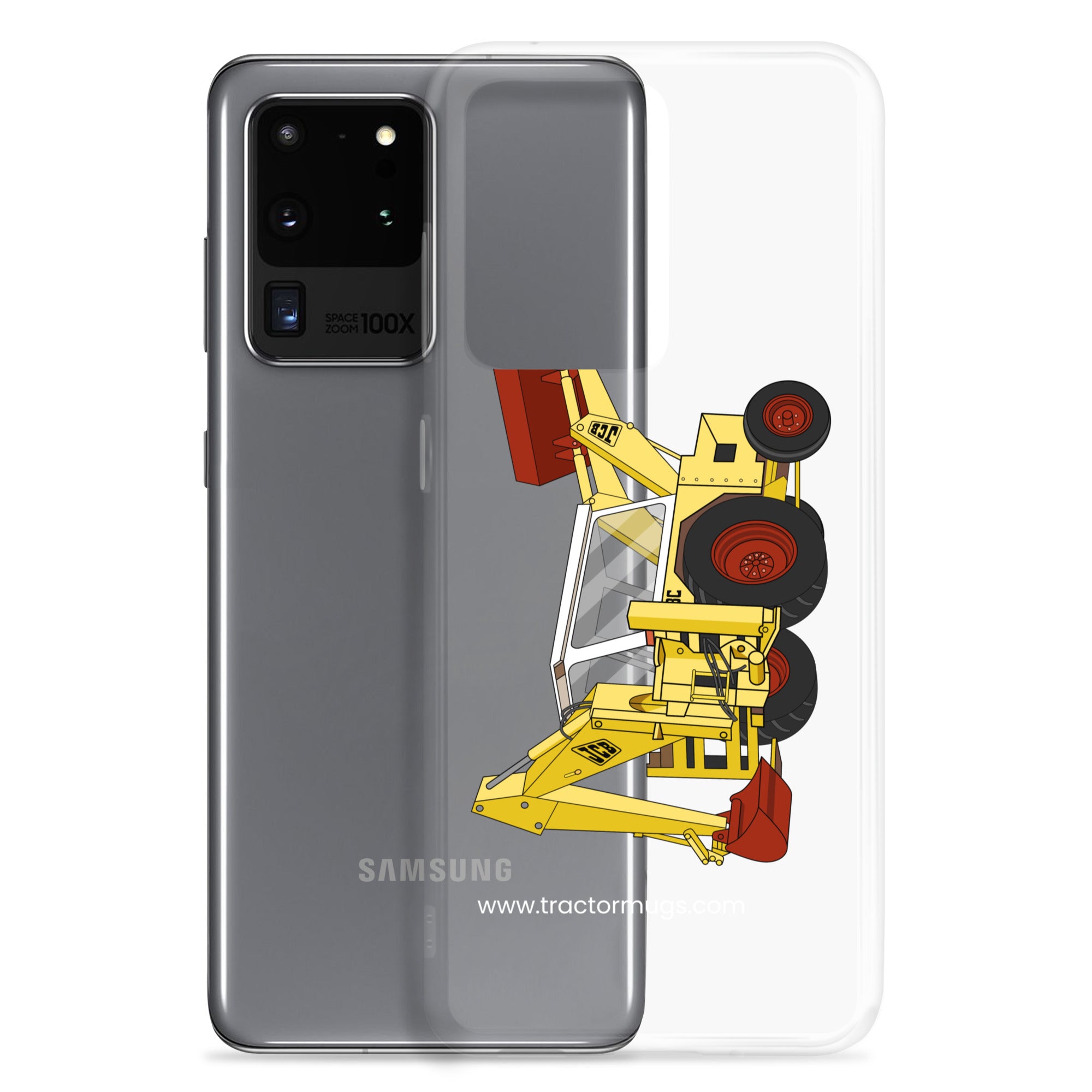 The Tractor Mugs Store JCB 3C II Backhoe | Clear Case for Samsung® Quality Farmers Merch