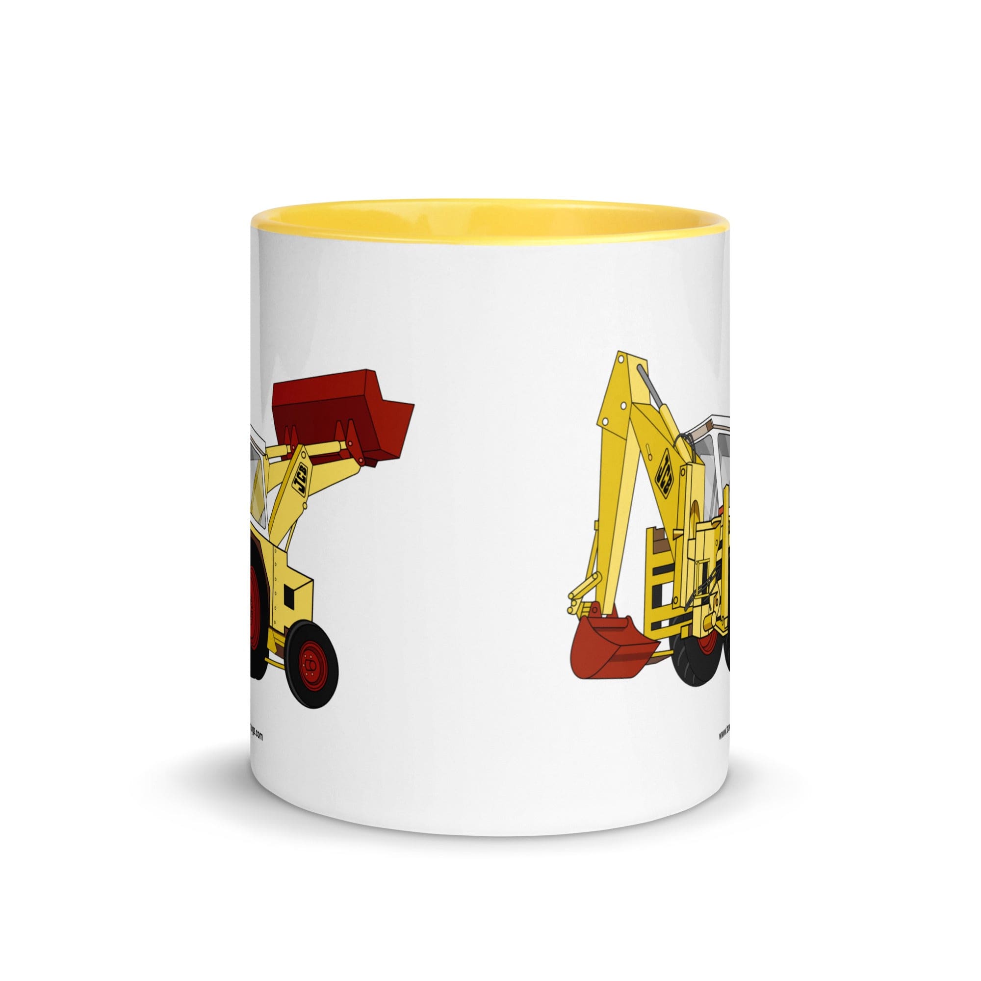 The Tractor Mugs Store JCB 3C II Backhoe | Mug with Color Inside Quality Farmers Merch
