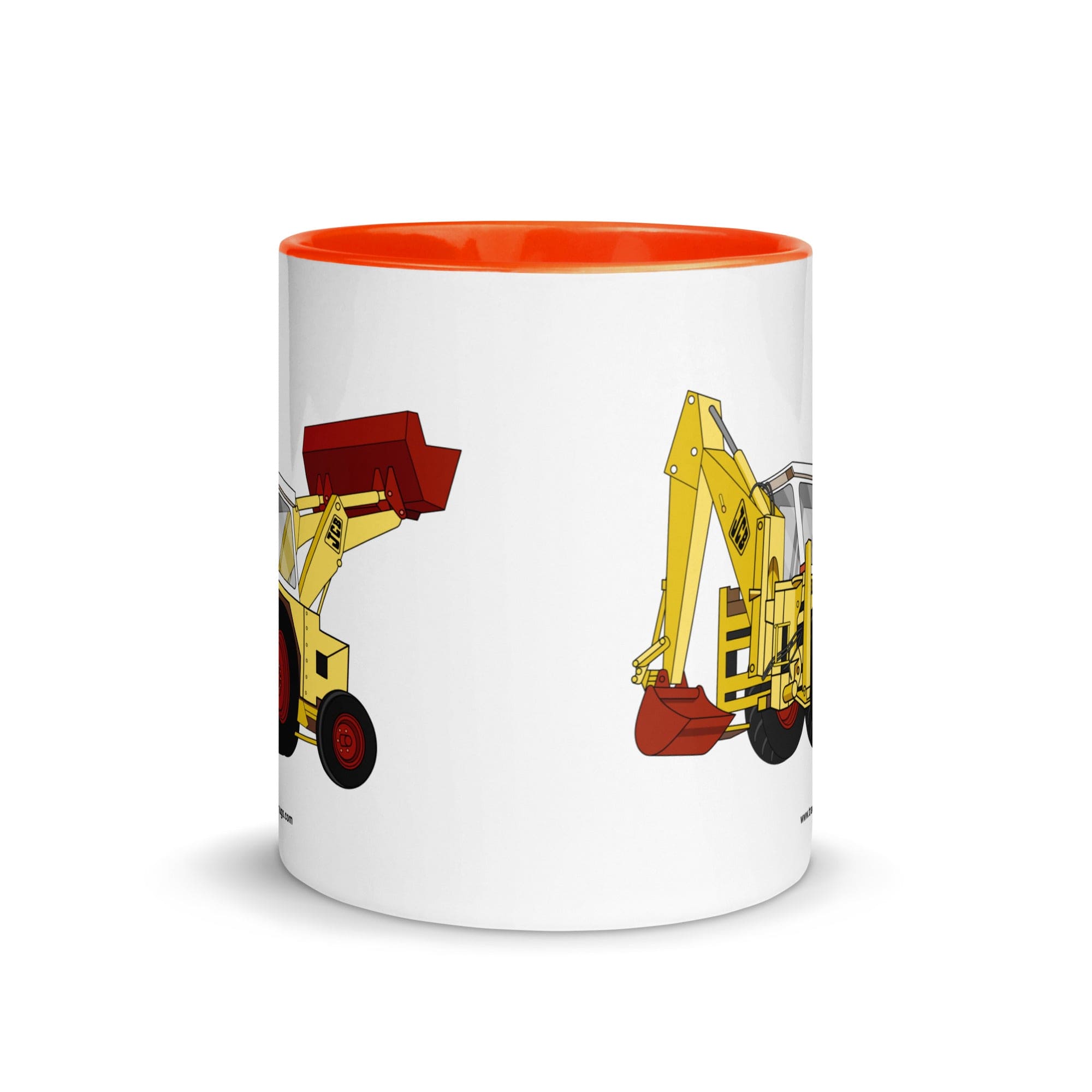 The Tractor Mugs Store JCB 3C II Backhoe | Mug with Color Inside Quality Farmers Merch
