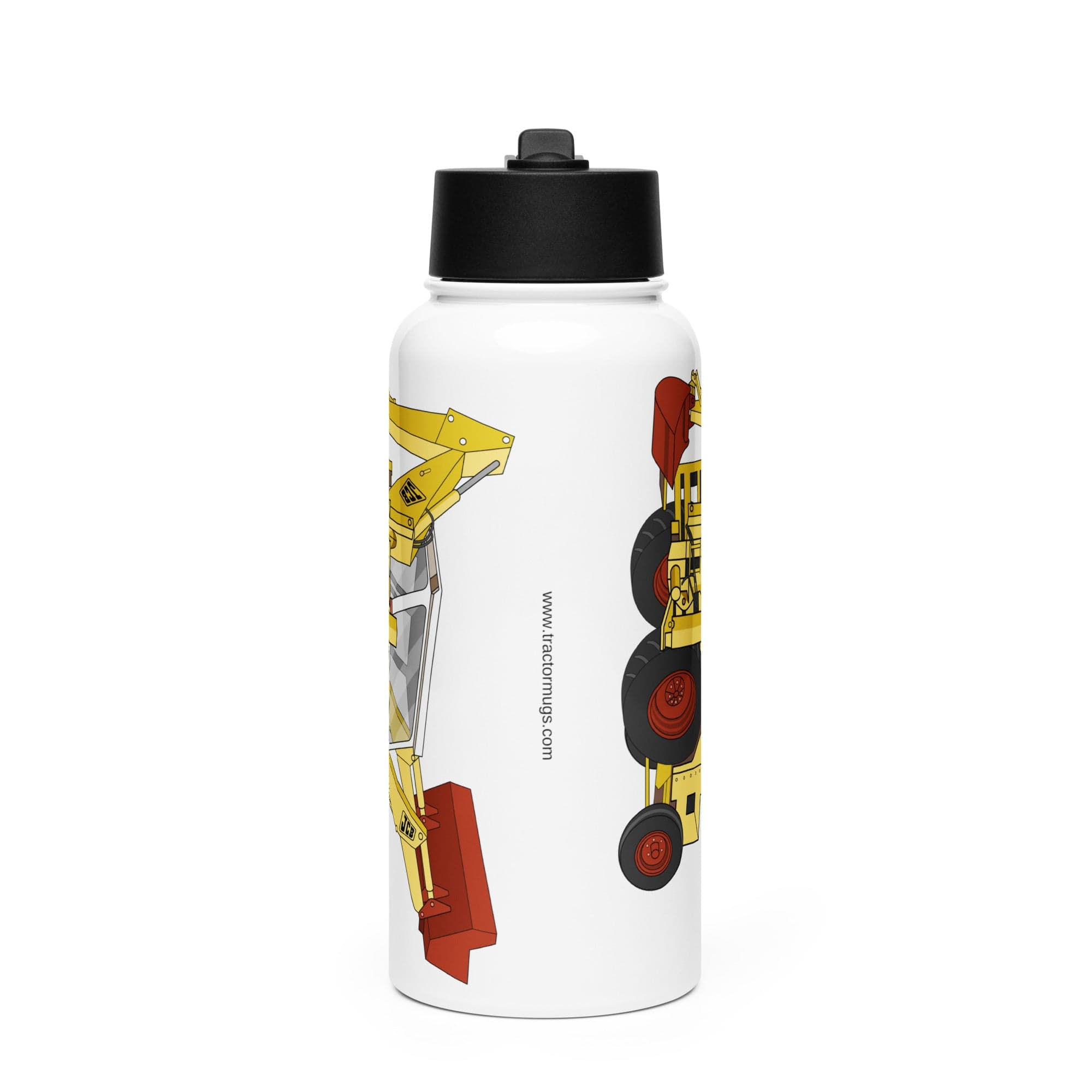 The Tractor Mugs Store JCB 3C II Backhoe | Stainless Steel Water Bottle Quality Farmers Merch