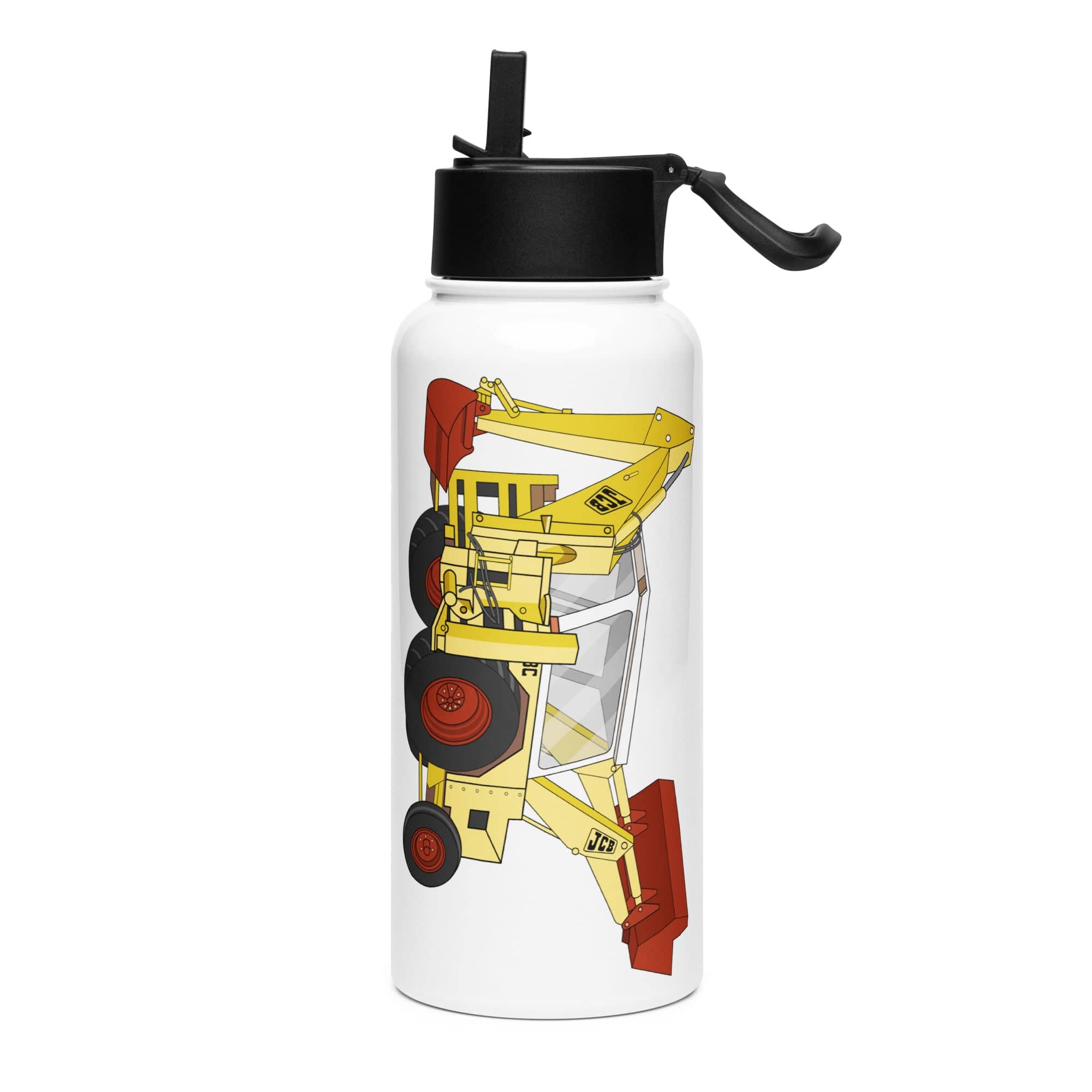 The Tractor Mugs Store JCB 3C II Backhoe | Stainless Steel Water Bottle Quality Farmers Merch