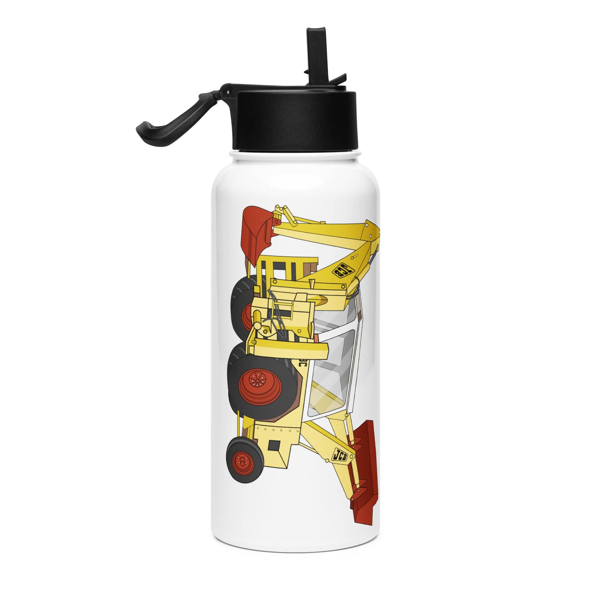The Tractor Mugs Store JCB 3C II Backhoe | Stainless Steel Water Bottle Quality Farmers Merch