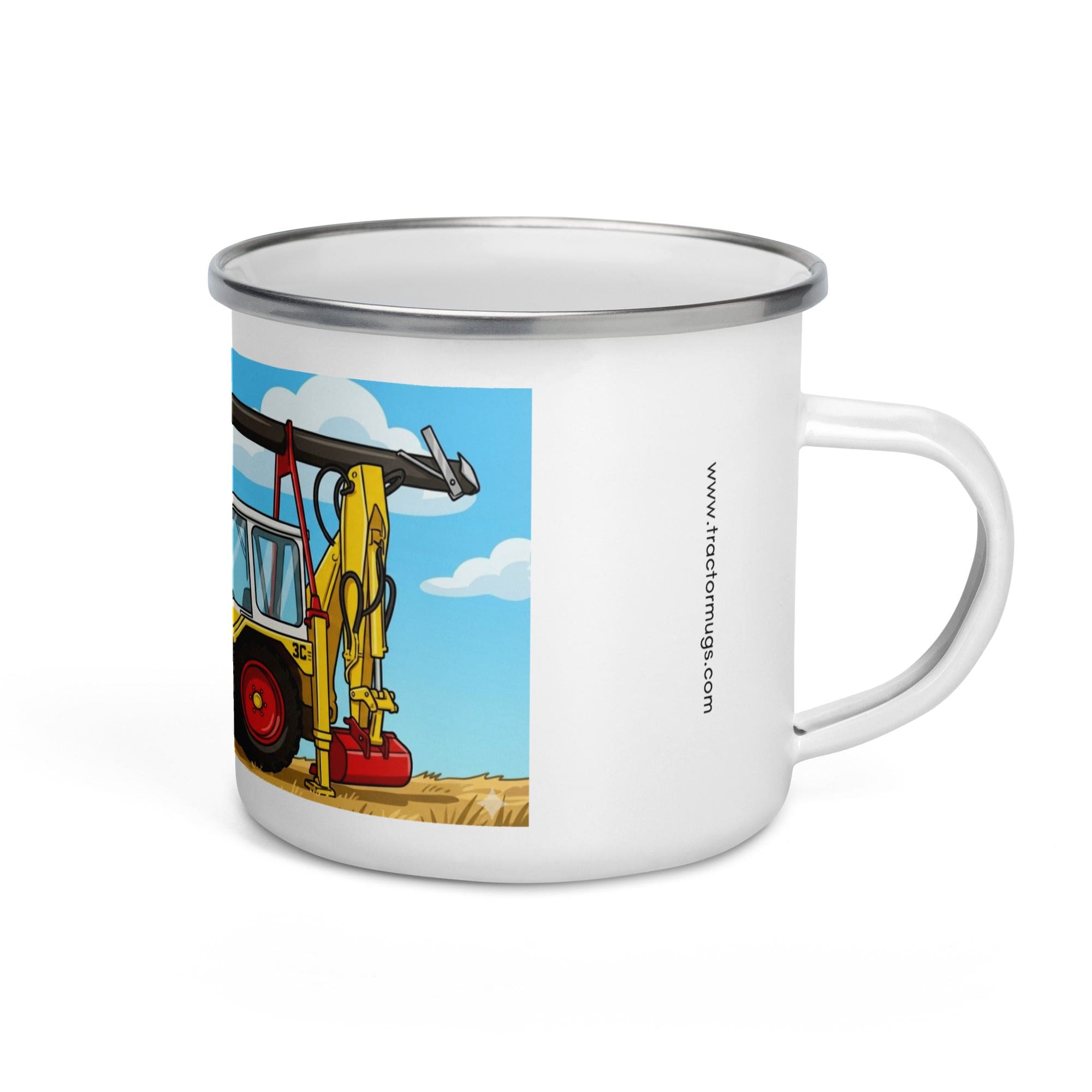 The Tractor Mugs Store JCB 3C 'Poleman' | Enamel Mug Quality Farmers Merch