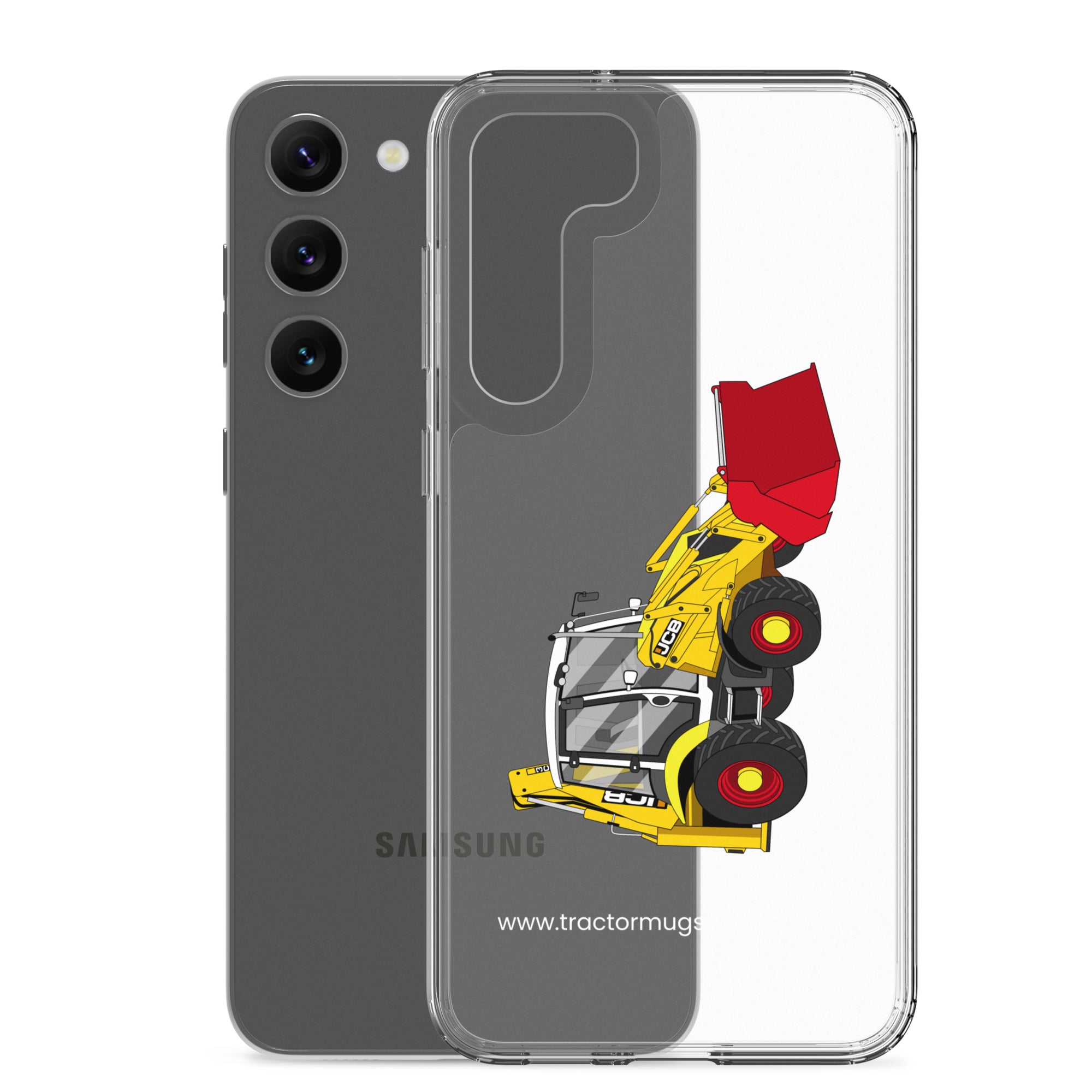 The Tractor Mugs Store JCB 3CX 70th Anniversary Edition | Clear Case for Samsung® Quality Farmers Merch