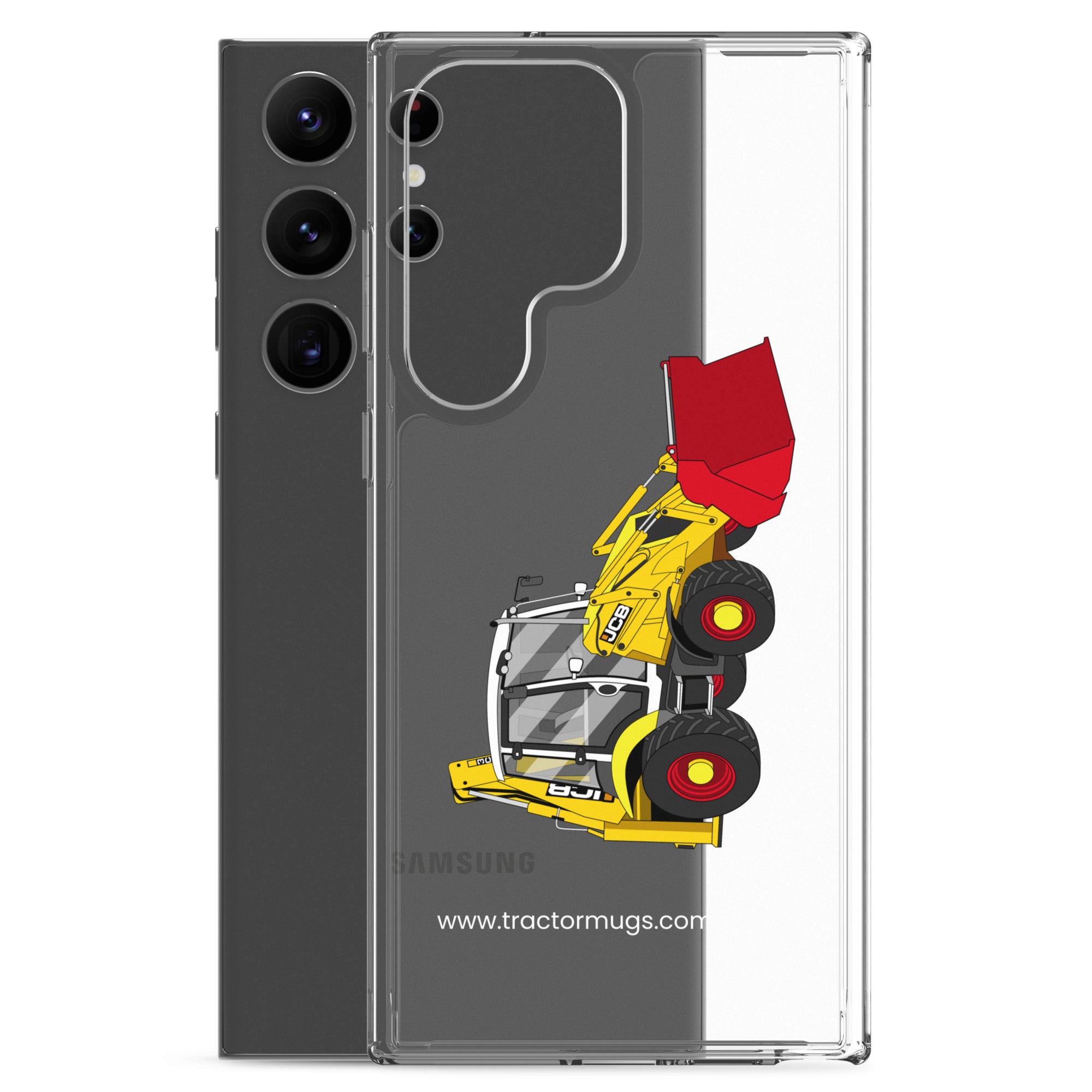 The Tractor Mugs Store JCB 3CX 70th Anniversary Edition | Clear Case for Samsung® Quality Farmers Merch