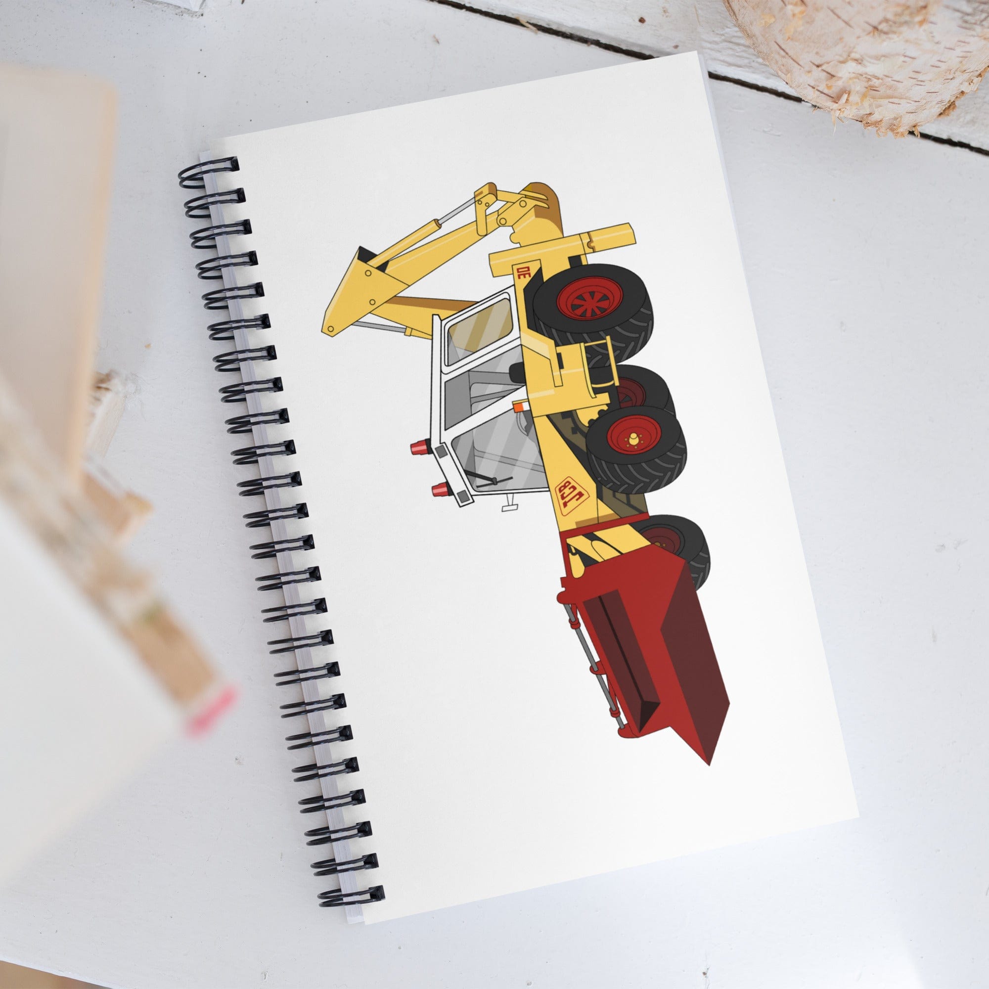 The Tractor Mugs Store JCB 3D (1975) | Spiral notebook Quality Farmers Merch