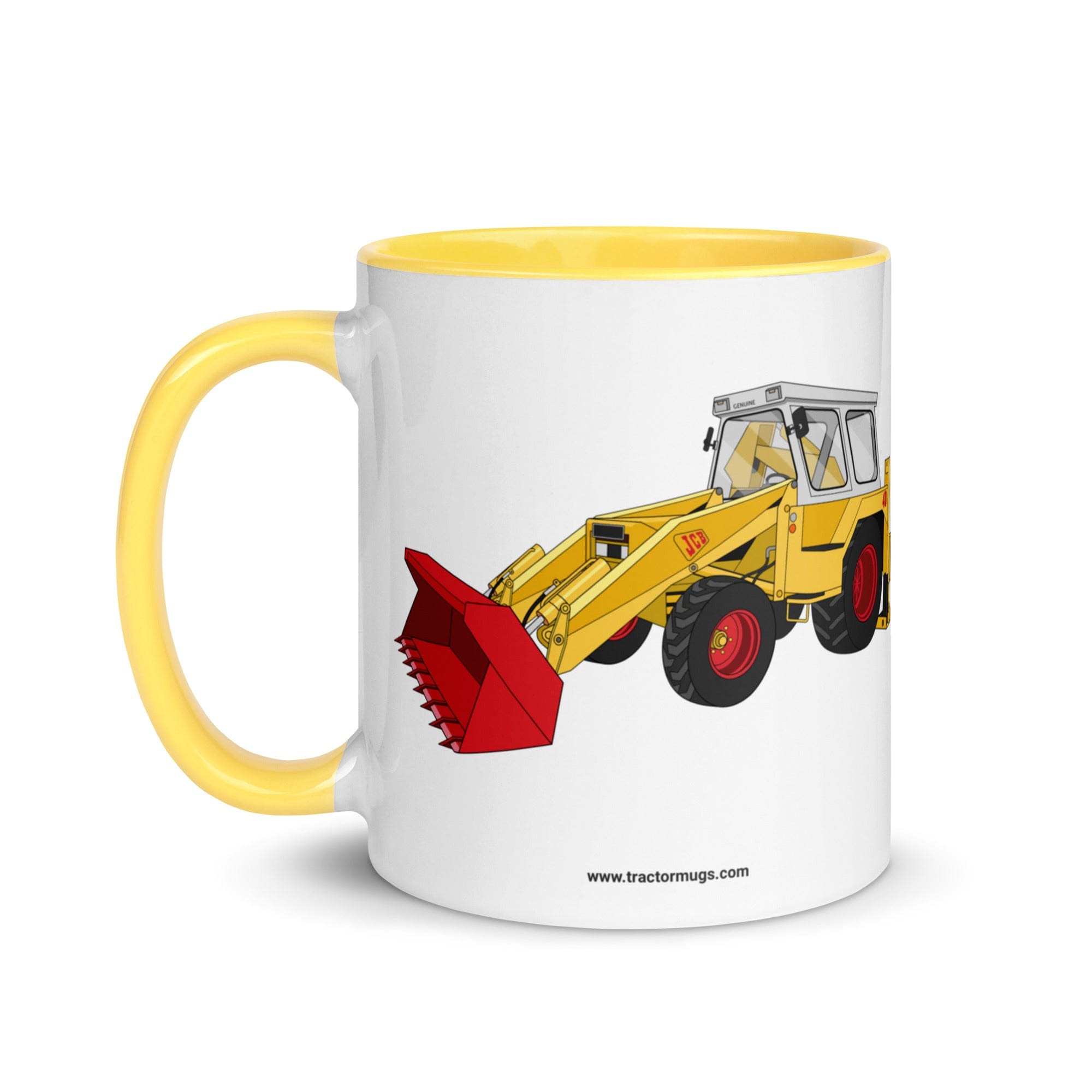 The Tractor Mugs Store JCB 4D Backhoe | Mug with Color Inside Quality Farmers Merch