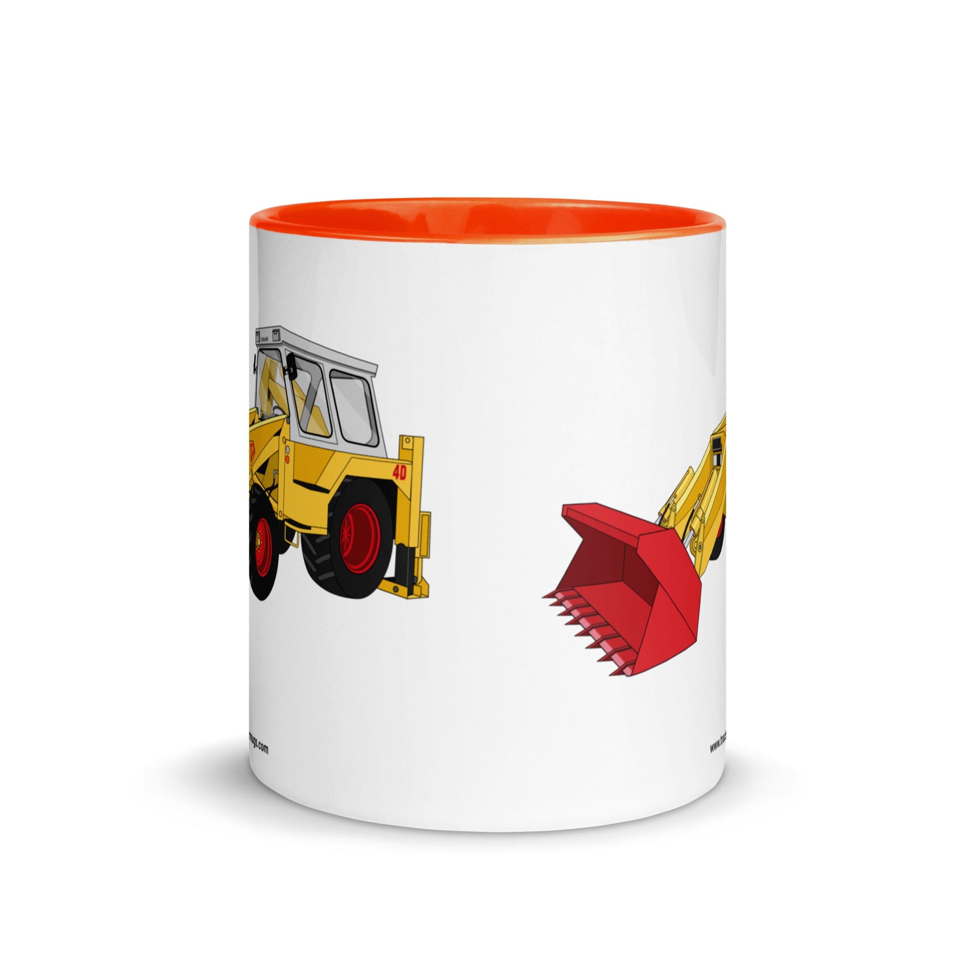 The Tractor Mugs Store JCB 4D Backhoe | Mug with Color Inside Quality Farmers Merch