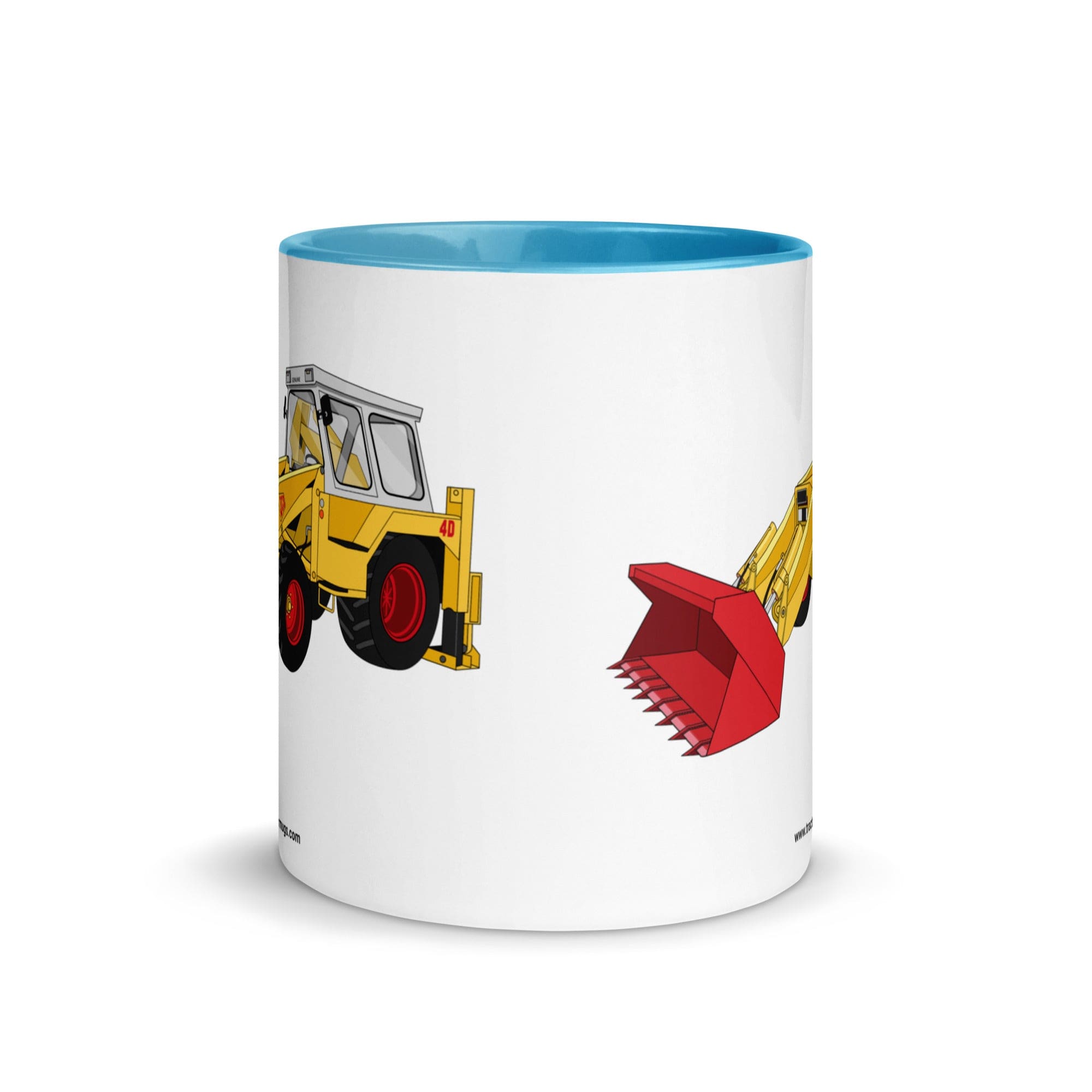 The Tractor Mugs Store JCB 4D Backhoe | Mug with Color Inside Quality Farmers Merch