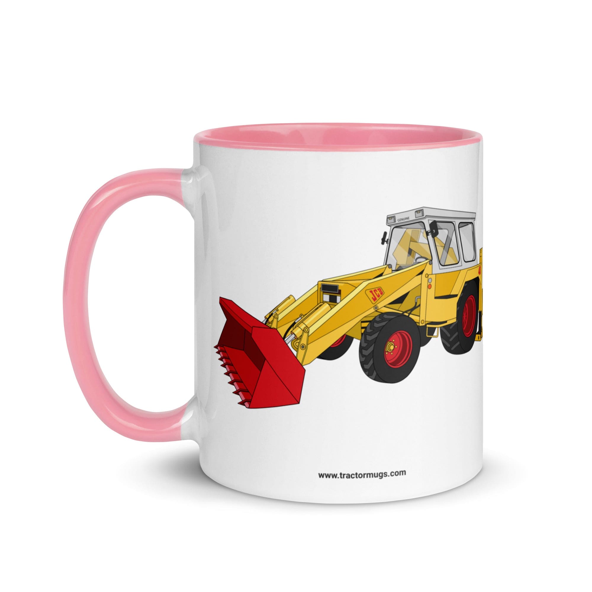 The Tractor Mugs Store JCB 4D Backhoe | Mug with Color Inside Quality Farmers Merch