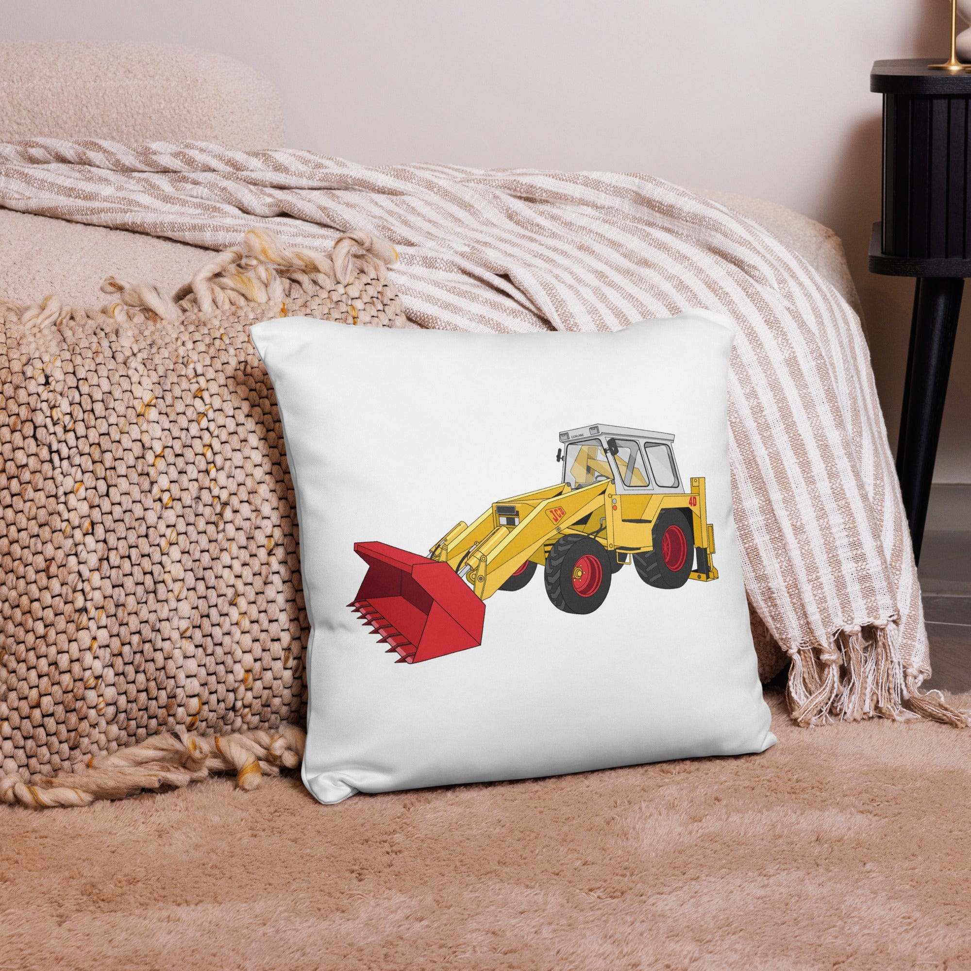 The Tractor Mugs Store JCB 4D Backhoe | Pillow Case Quality Farmers Merch