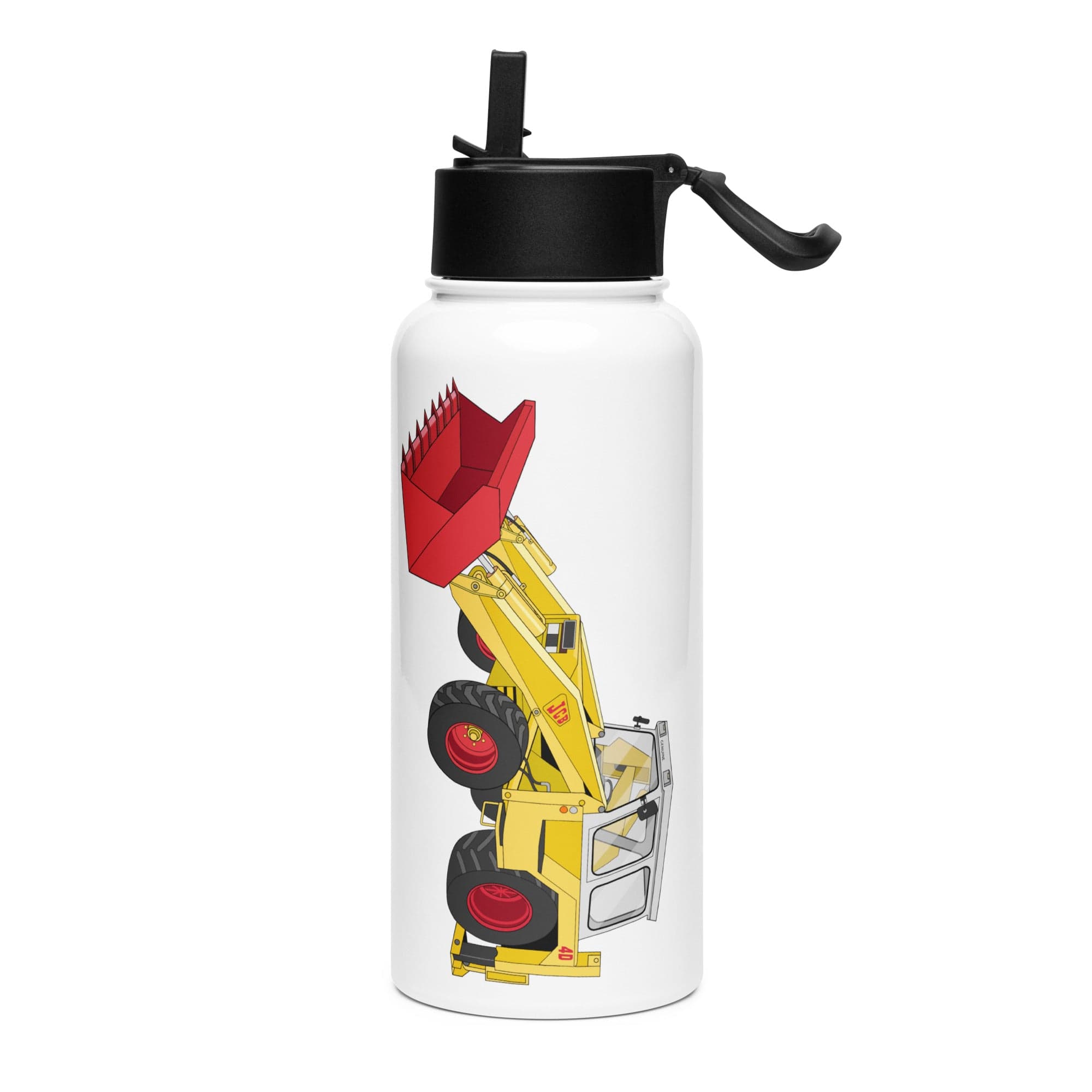 The Tractor Mugs Store JCB 4D Backhoe | Stainless Steel Water Bottle Quality Farmers Merch