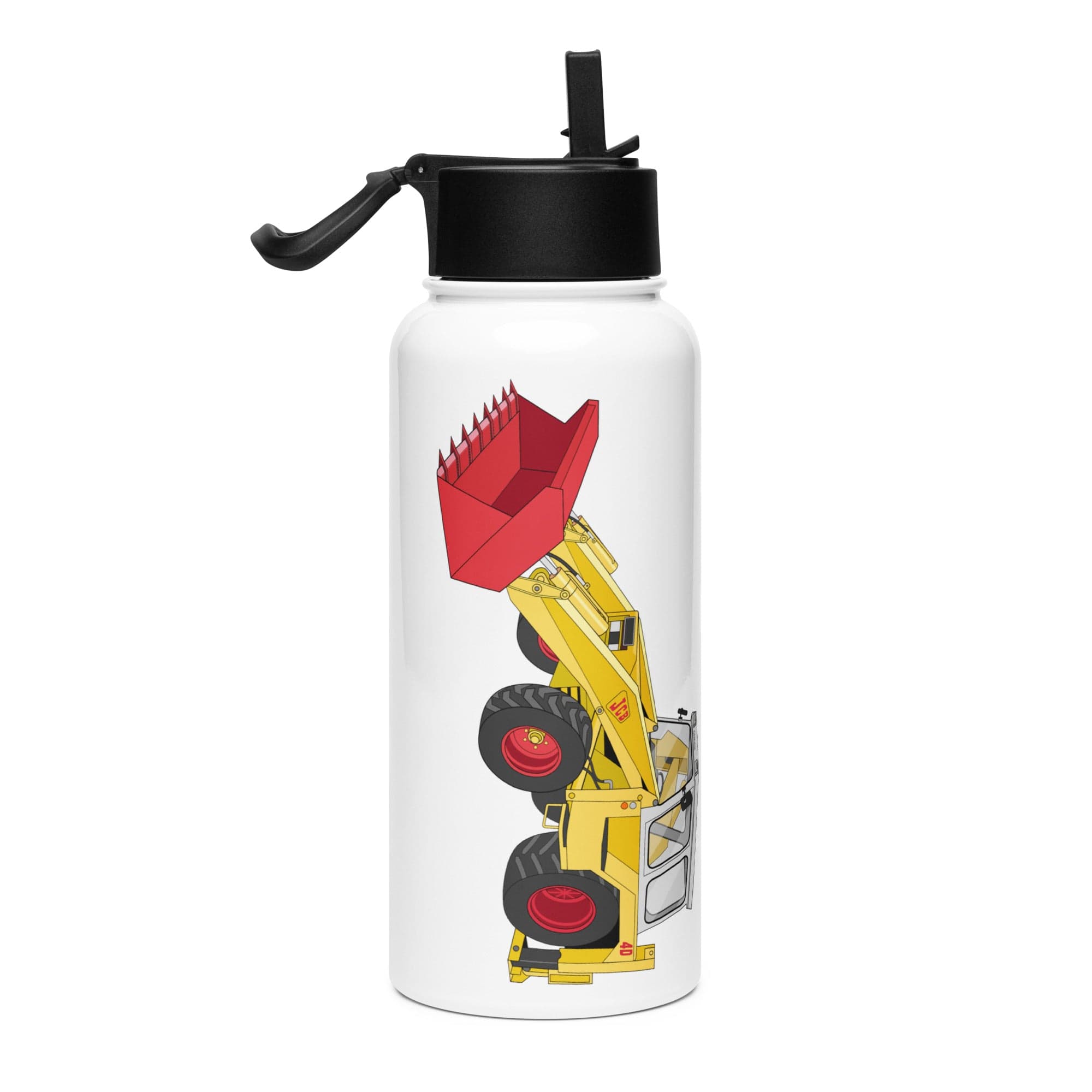 The Tractor Mugs Store JCB 4D Backhoe | Stainless Steel Water Bottle Quality Farmers Merch
