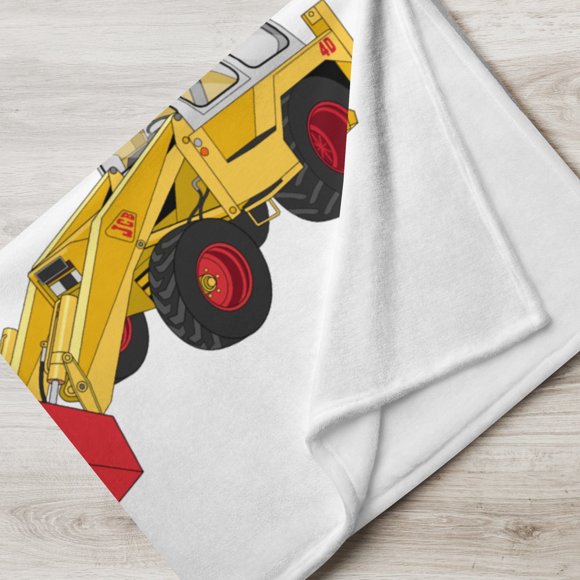 The Tractor Mugs Store JCB 4D Backhoe | Throw Blanket Quality Farmers Merch